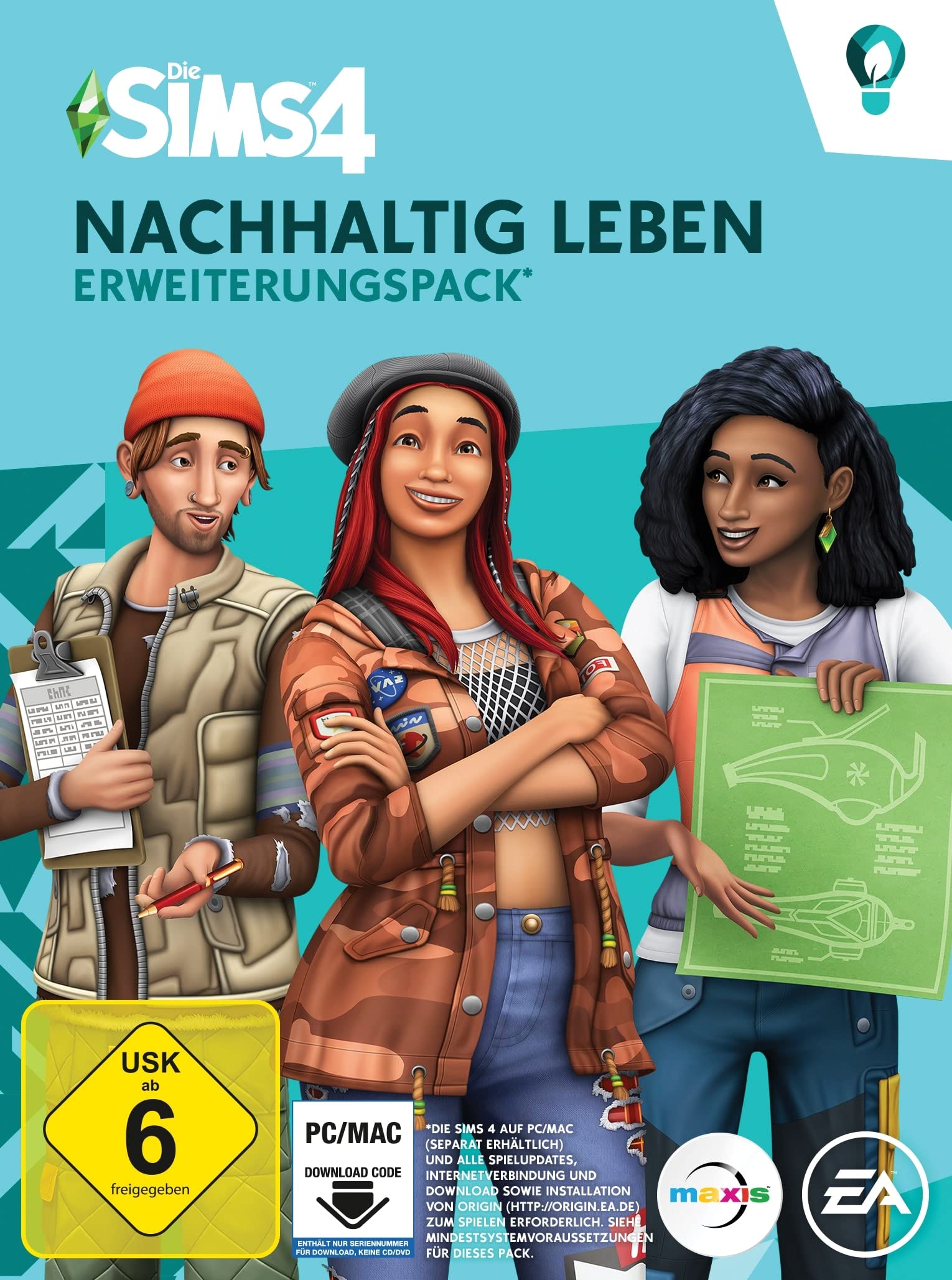 Die Sims 4 Nachhaltig Leben (EP9)| Erweiterungspack | PC/Mac | VideoGame | Code in der Box | Deutsch PC