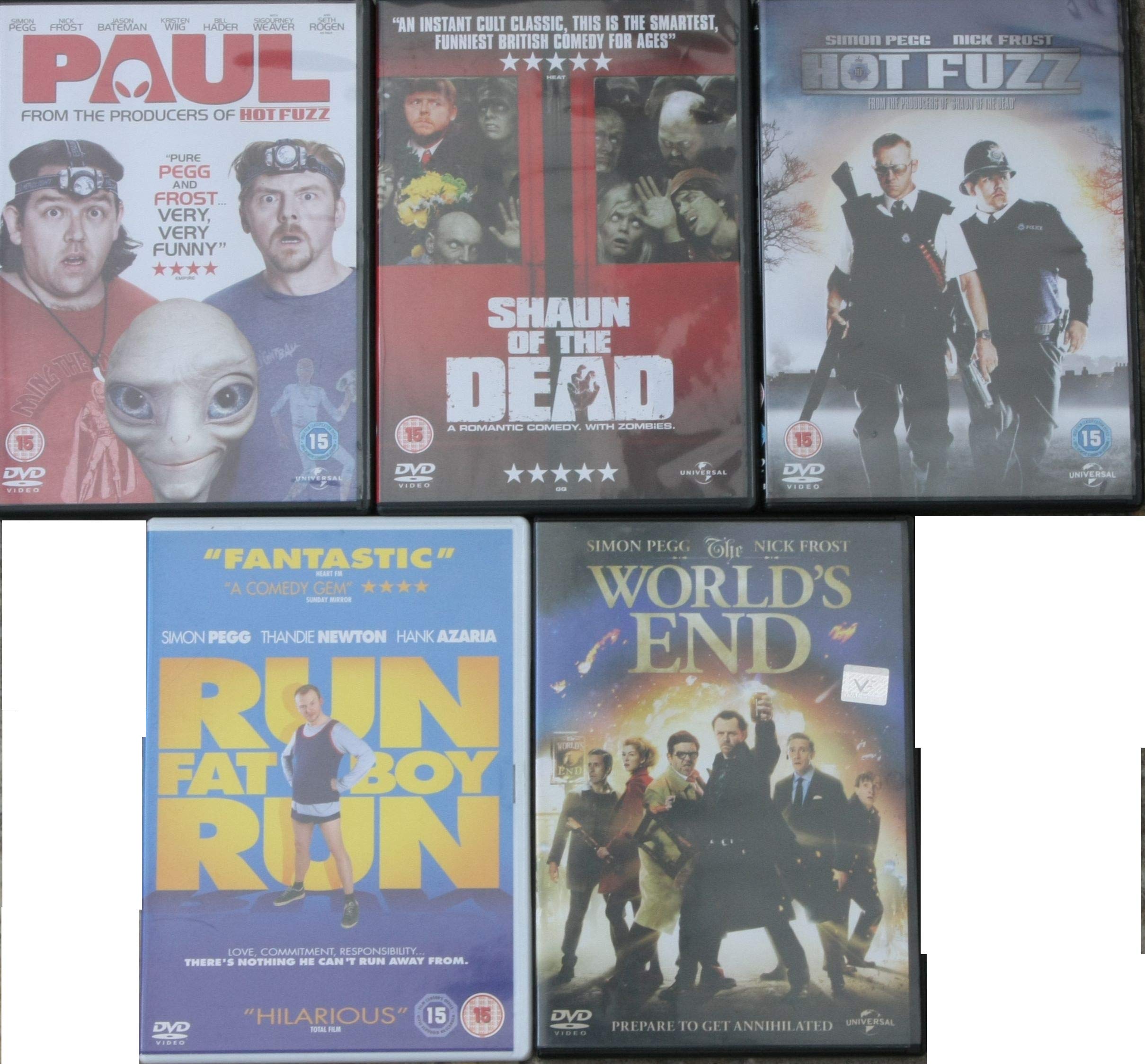 SIMON PEGG COLLECTION hot fuzz + run fat boy run + shaun of the dead + world's end + paul Movies