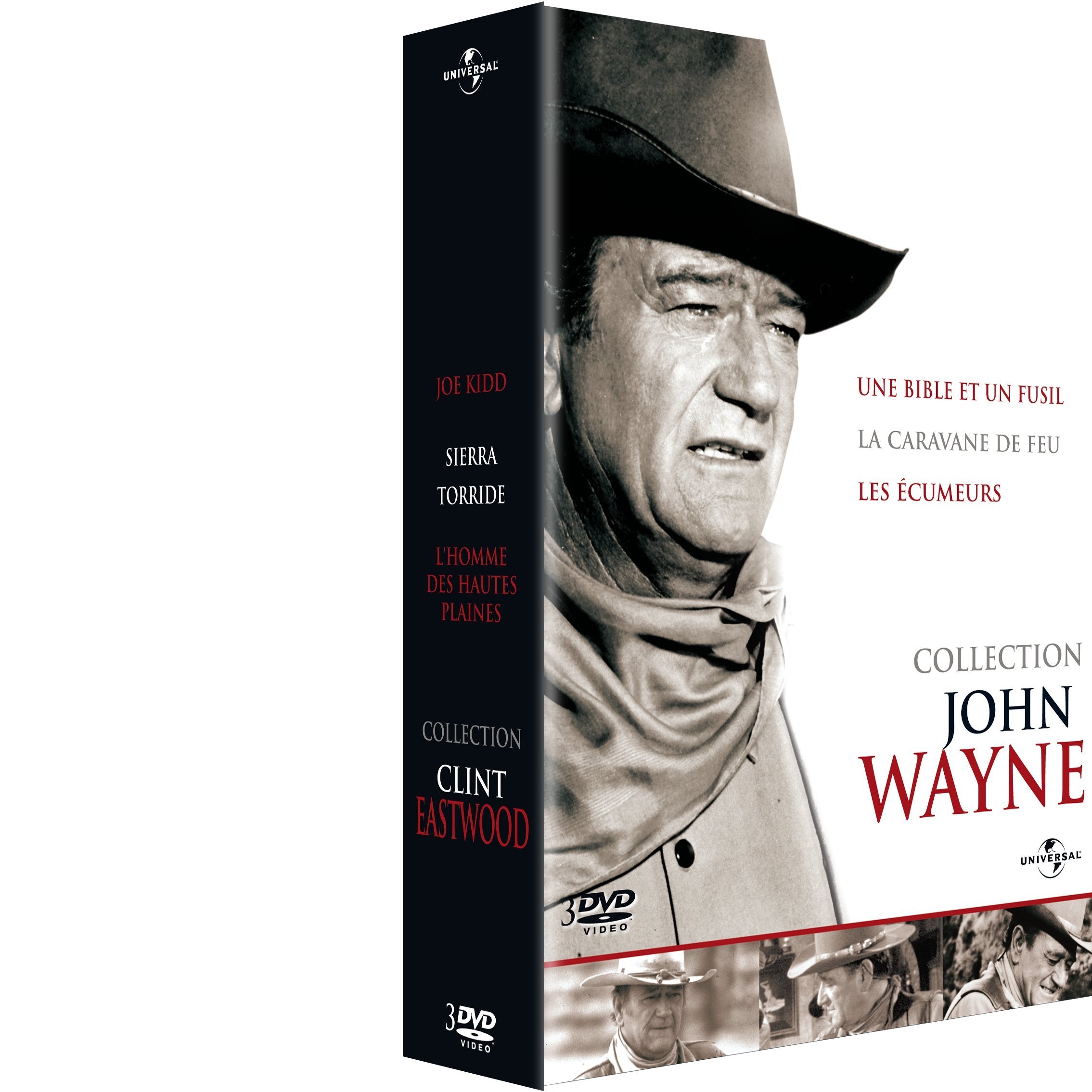Coffret john wayne : une bible et un fusil ; la caravane de feu ; les ecumeurs Films