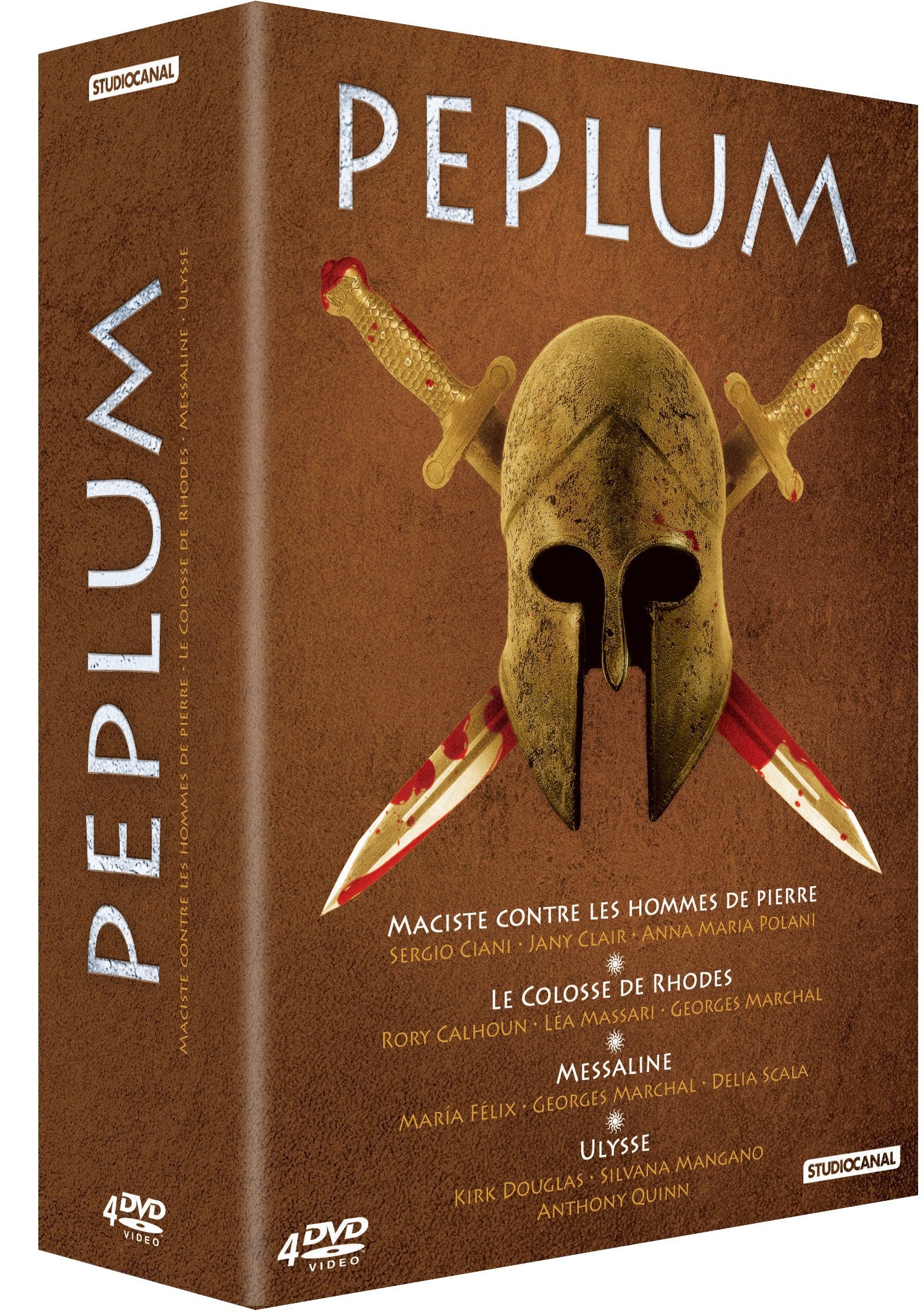 Peplum-Coffret-Maciste Contre Les Hommes de Pierre + Le colosse de Rhodes + Messaline + Ulysse Movies