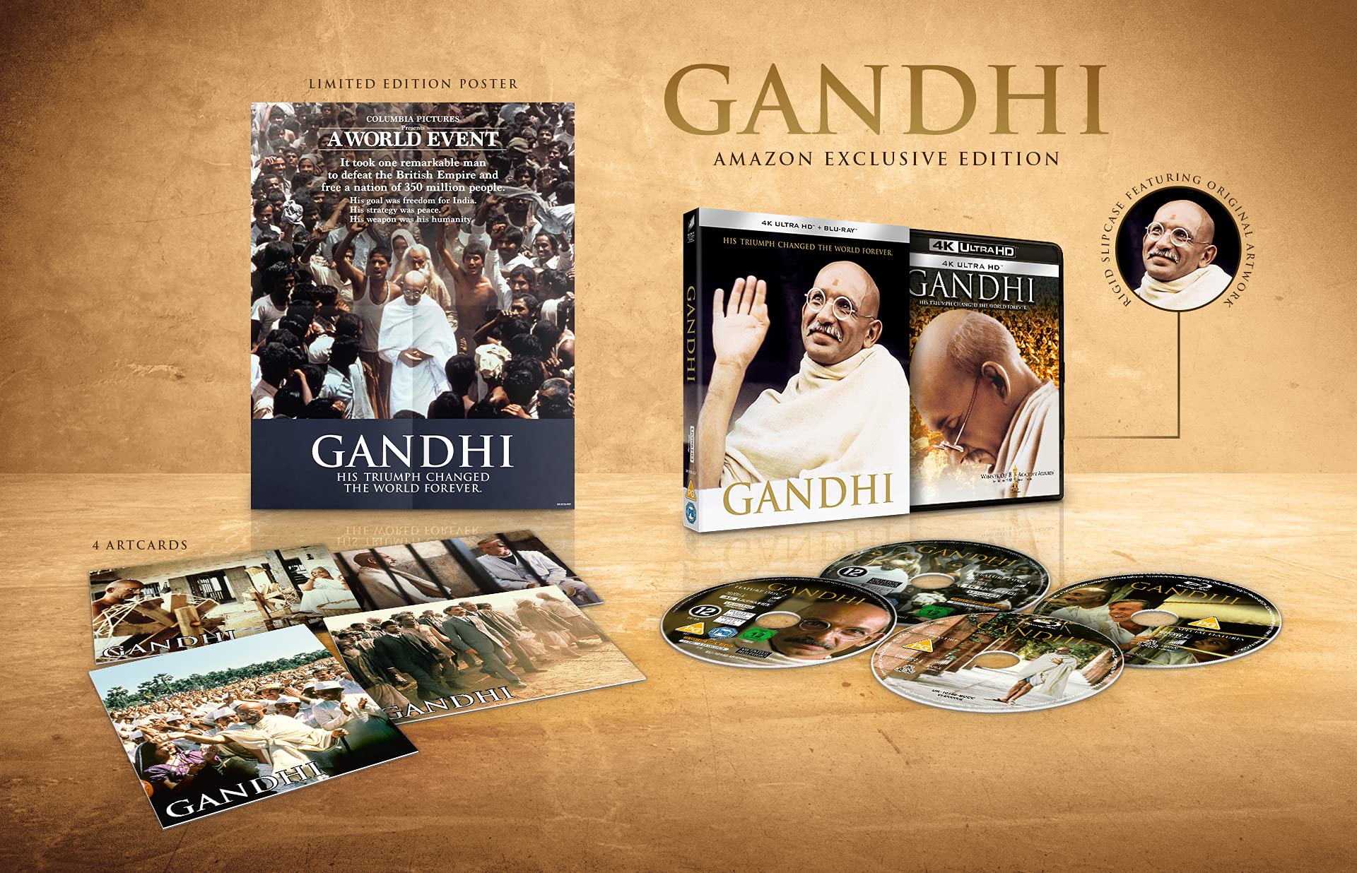 Gandhi (1982) - Amazon Excl. (4 Discs - 4K Ultra-HD & BD) - Limited Edition Films