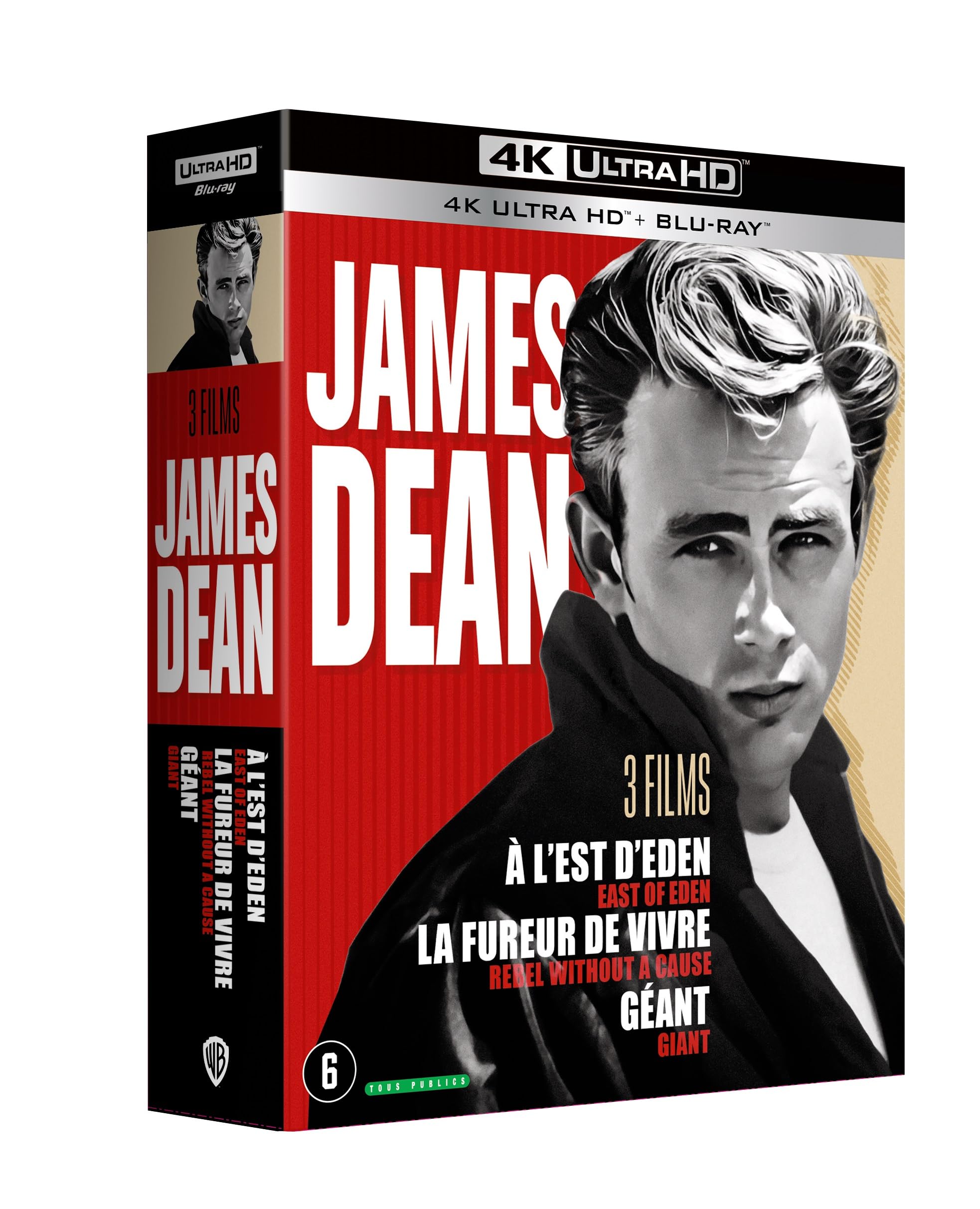 James Dean : Géant + La Fureur de Vivre + À l'est d'Eden dvd