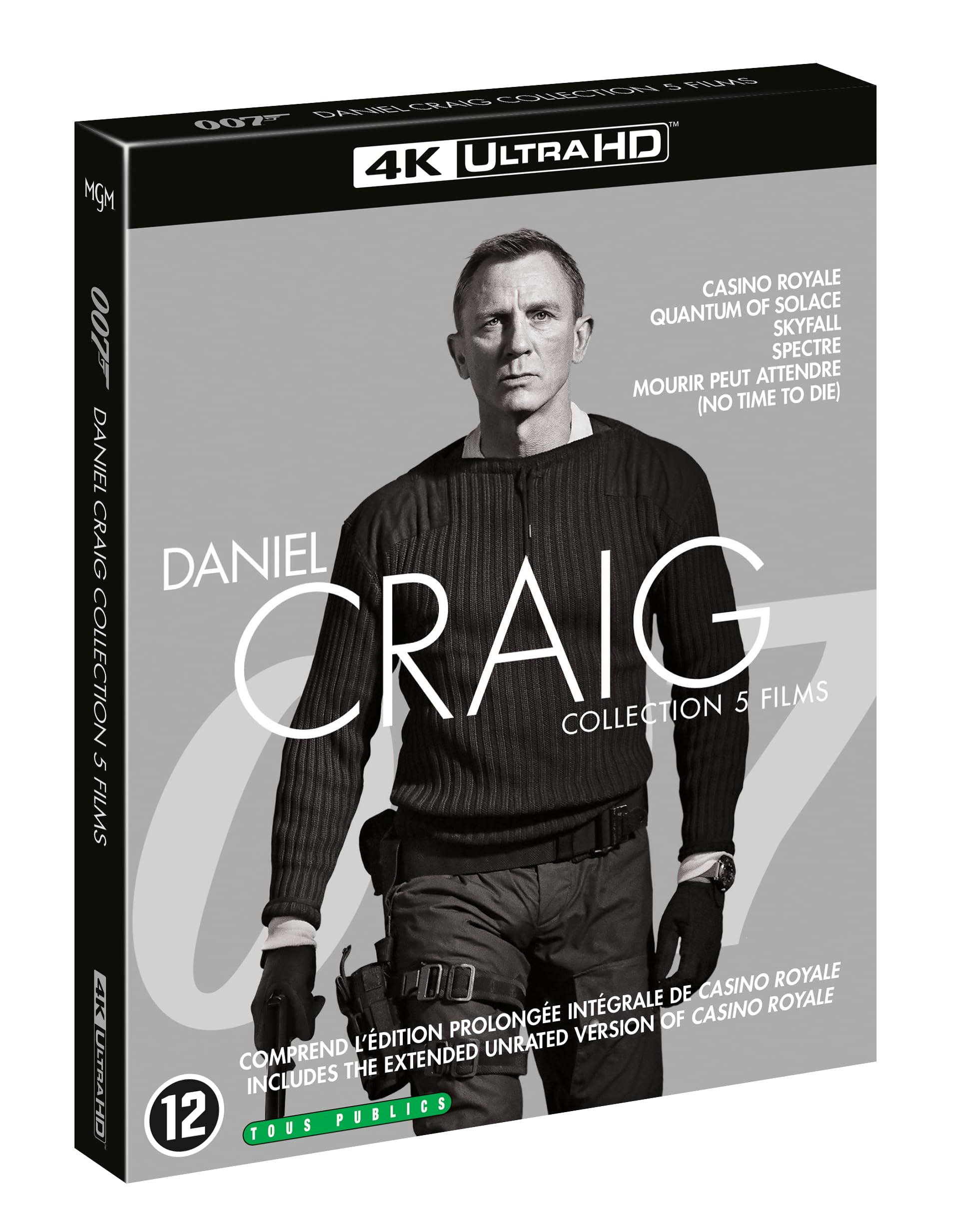 James Bond 007 - La collection Daniel Craig : Casino Royale + Quantum of Solace + Skyfall + Spectre + Mourir peut attendre Movies