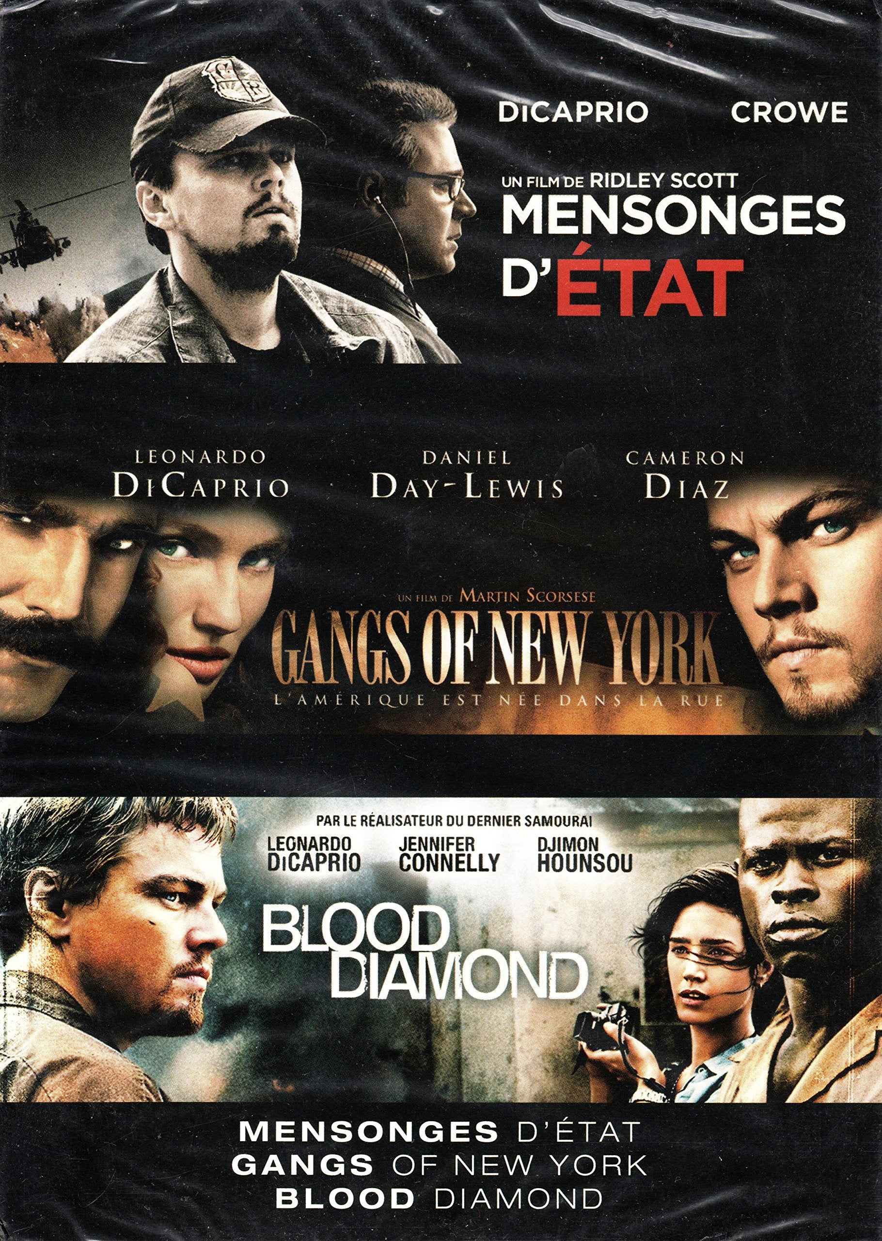 Coffret Leonardo di Caprio : Mensonges d'état, Gangs of New York, Blood diamond Movies