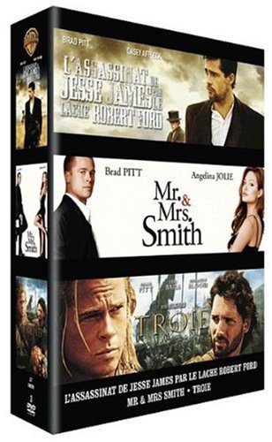 Coffret Brad Pitt : Mr and Mrs. Smith, Troie, L'assassinat de Jesse James Films