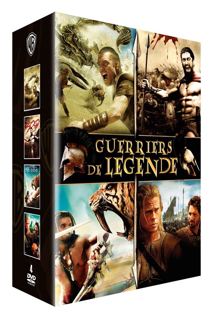 Coffret guerriers de légende : le choc des titans ; 300 ; 10 000 ; troie Movies