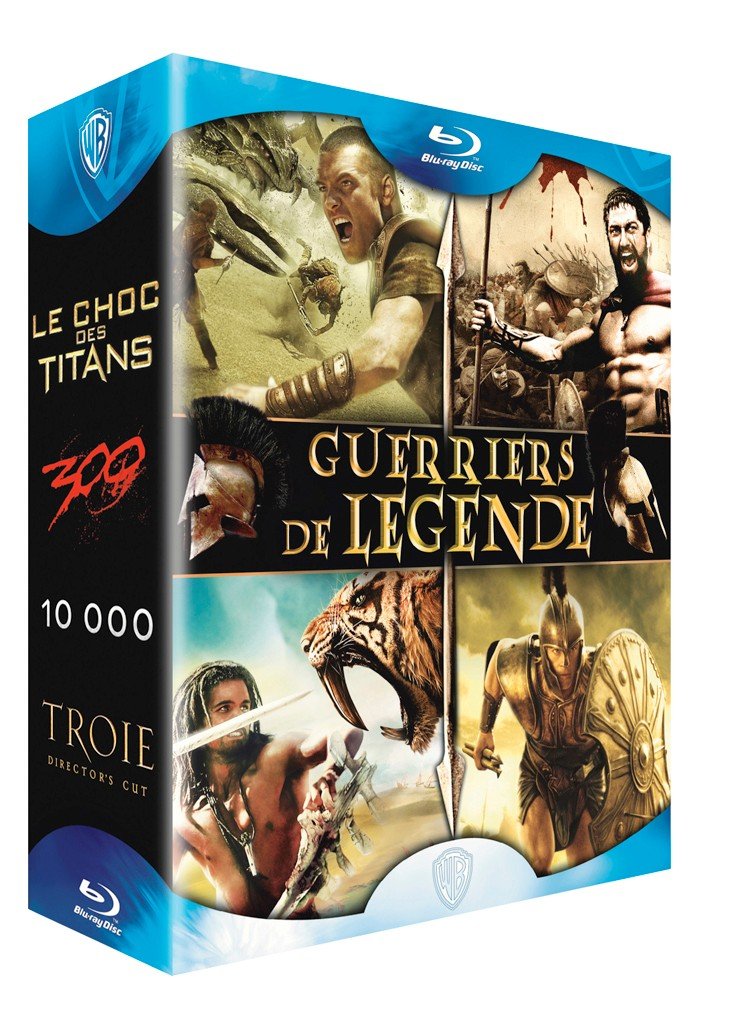 Coffret guerriers de légende - Le choc des titans + 300 + 10 000 + Troie Movies