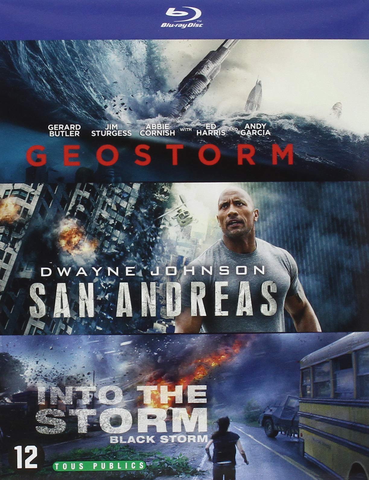 Coffret catastrophes naturelles 3 films : geostorm ; san andreas ; blackstorm Films