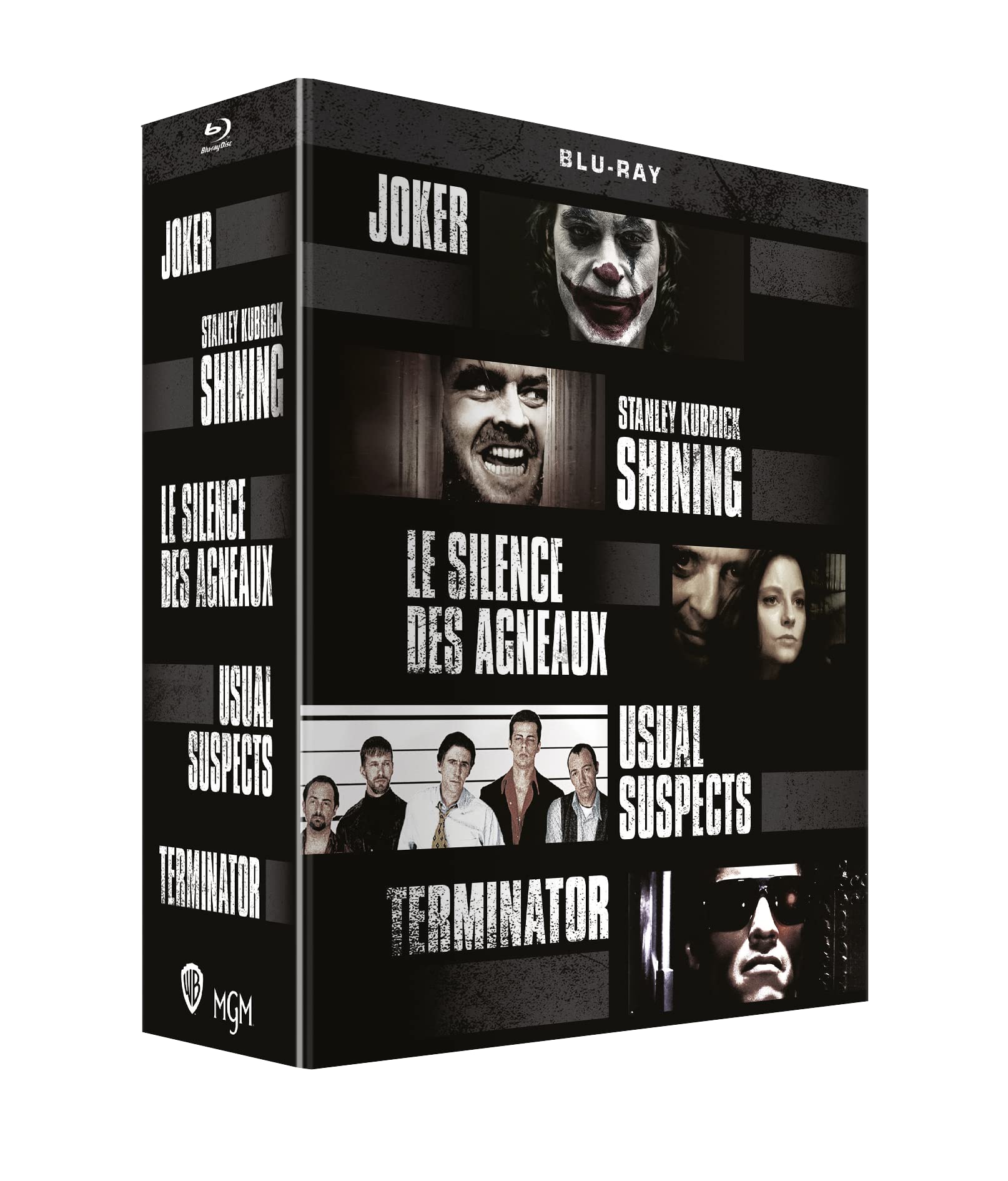 Coffret Grands Méchants : Joker + Shining + Le Silence des agneaux + Usual Suspects + Terminator dvd