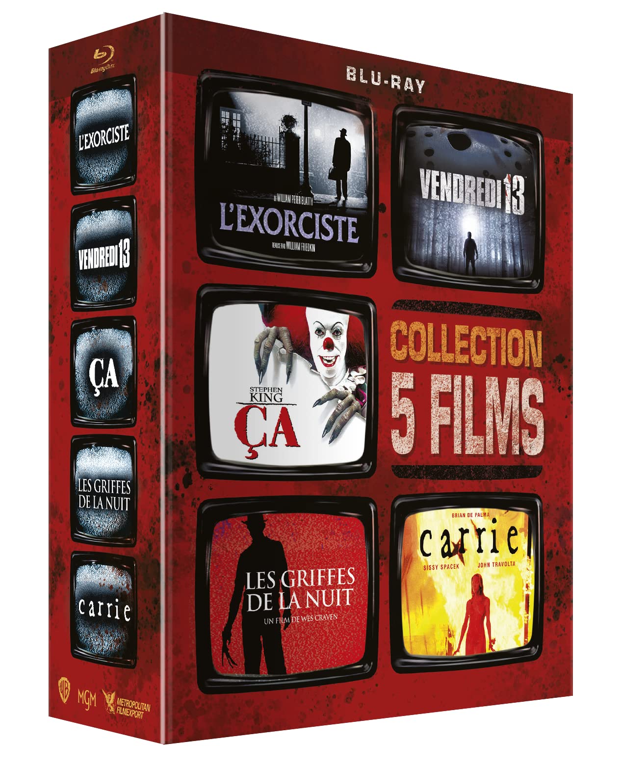 Collection Horreur : L'Exorciste + Vendredi 13 + Ça + Les Griffes de la Nuit + Carrie dvd
