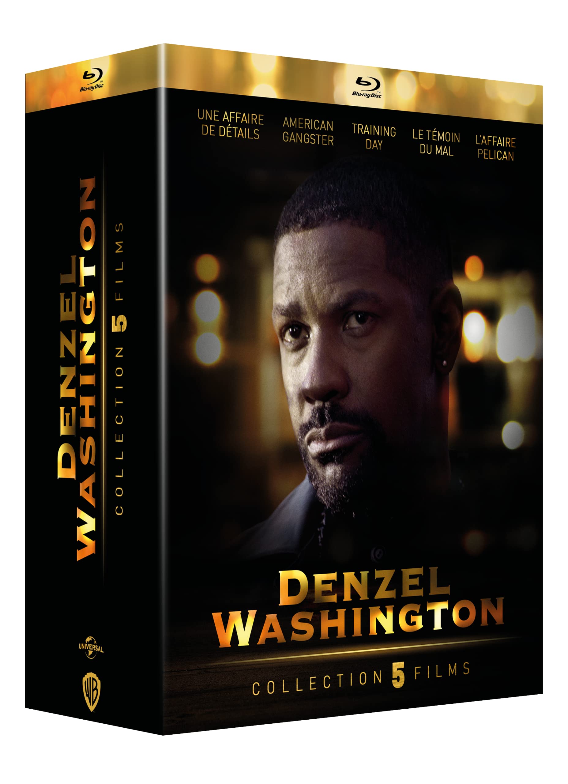 Coffret Denzel Washington 5 Films détails + Training Day + l'affaire Pélican + Le Témoin du Mal + American Gangster Movies