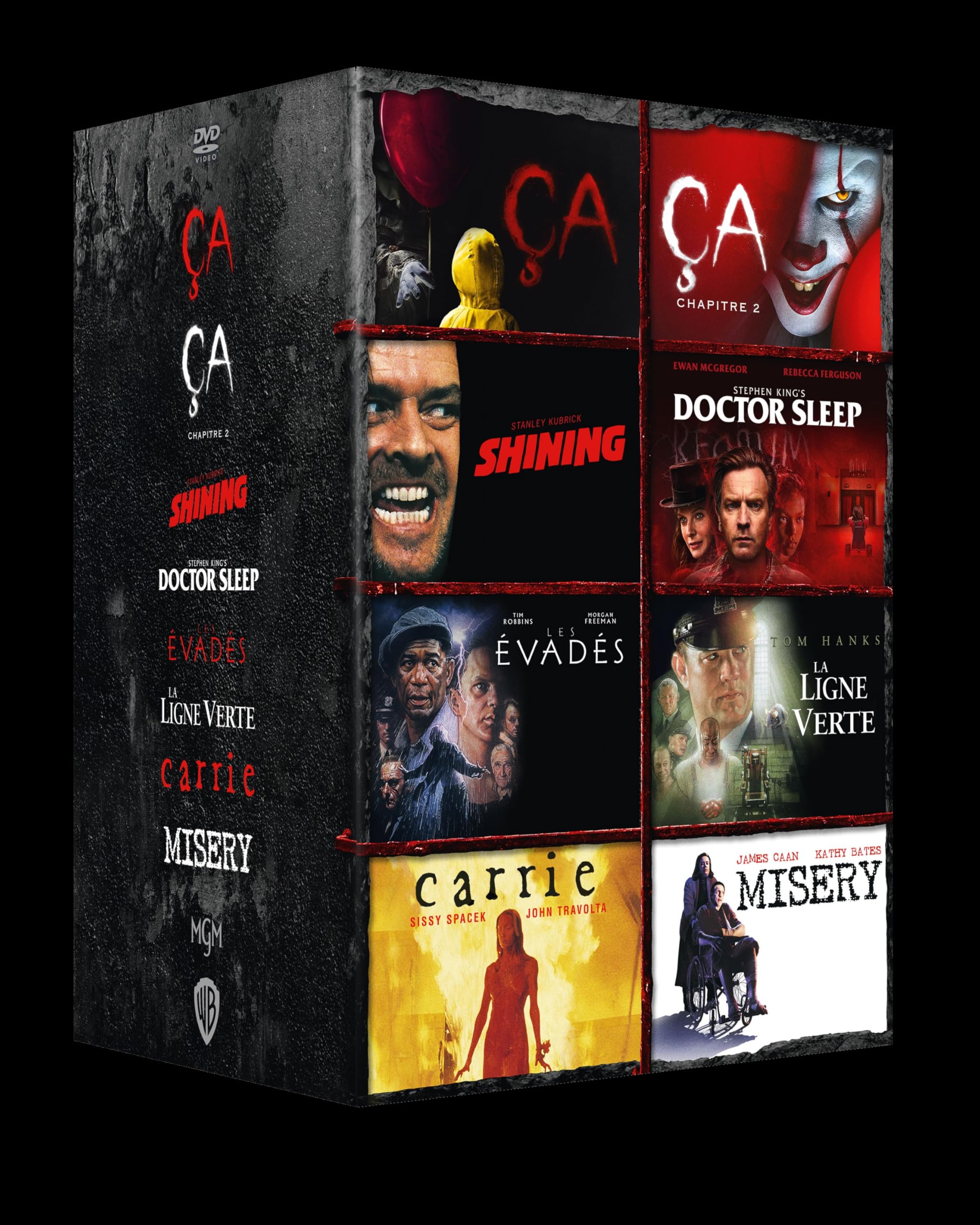 Coffret stephen king ça-chapitre 2 + shining + misery + doctor sleep + la ligne verte + carrie + les évadés Movies