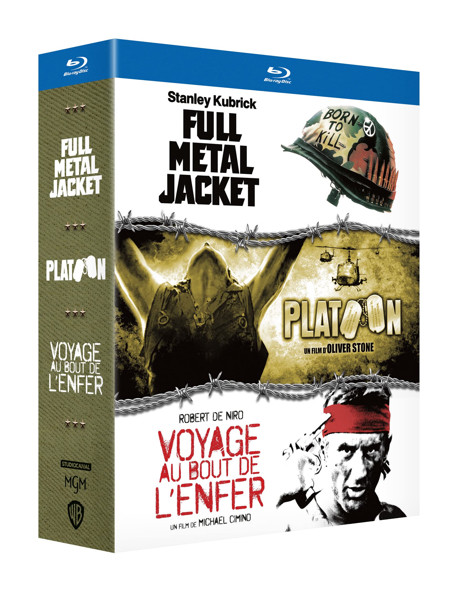 Coffret 3 Films - Full Metal Jacket + Platoon + Voyage au Bout de l'enfer dvd