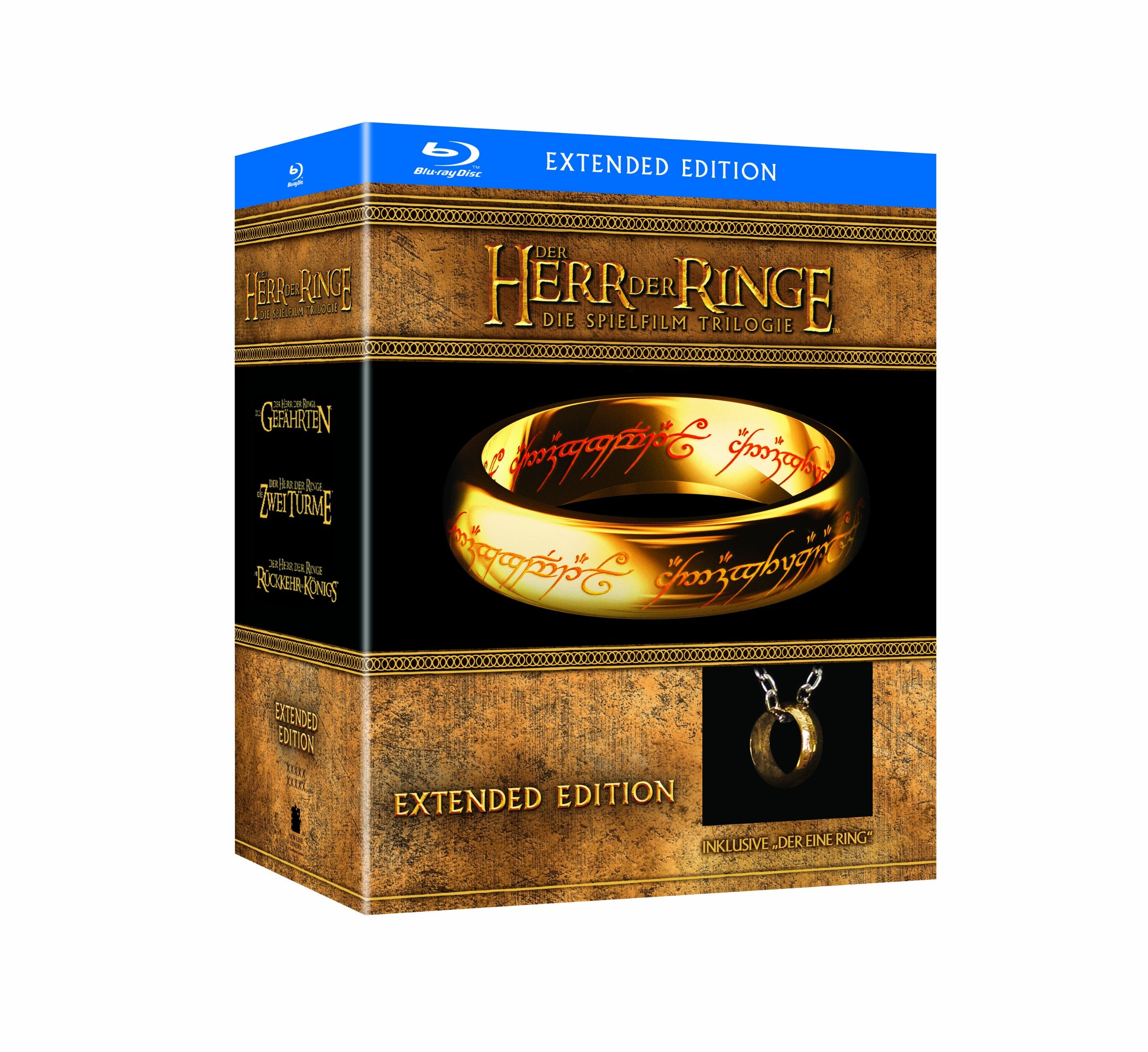 Der Herr der Ringe – Die Spielfilm Trilogie (Limited Extended Editions inkl. „Der Eine Ring“-Replik, exklusiv bei Amazon.de) Films