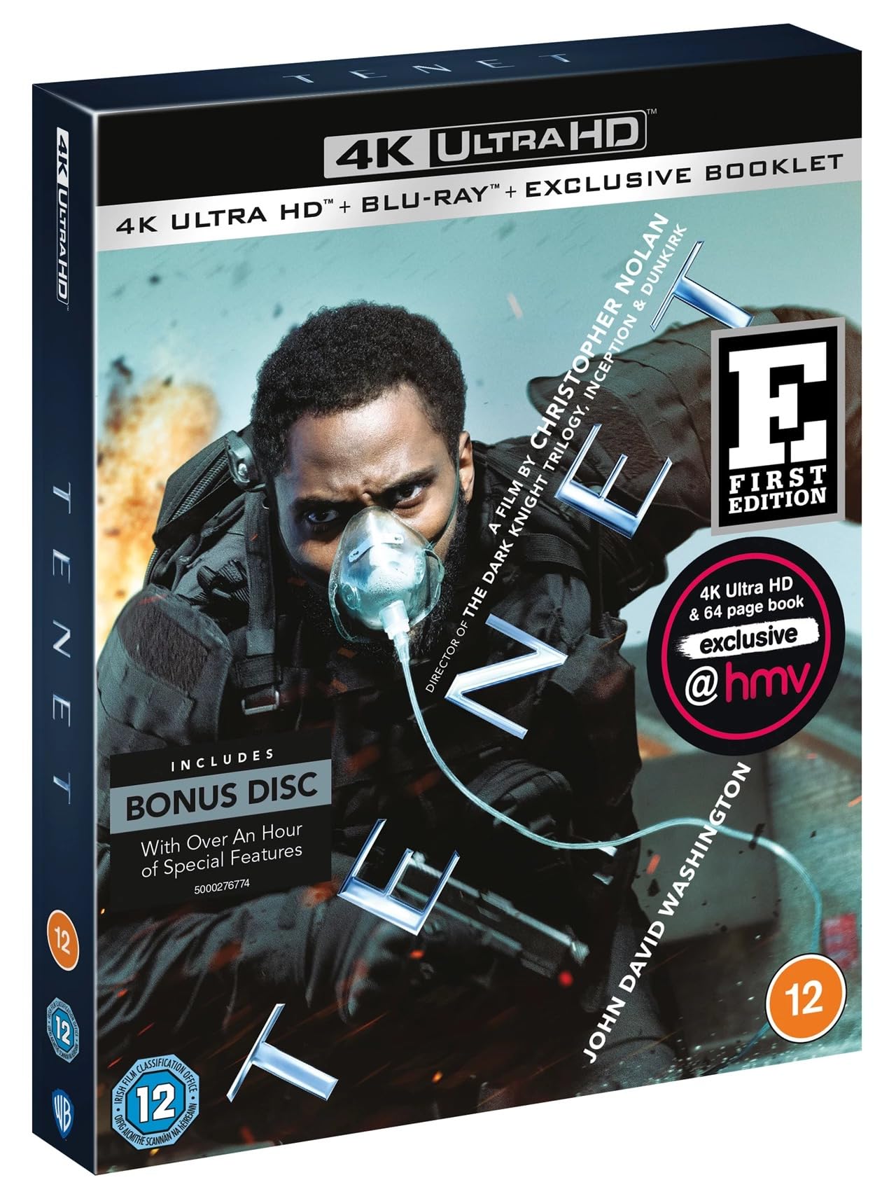 TENET 4K ULTRA HD FIRST EDITION / INCLUDES BOOKLET, BLU RAY & BONUS DISC / REGION FREE Films