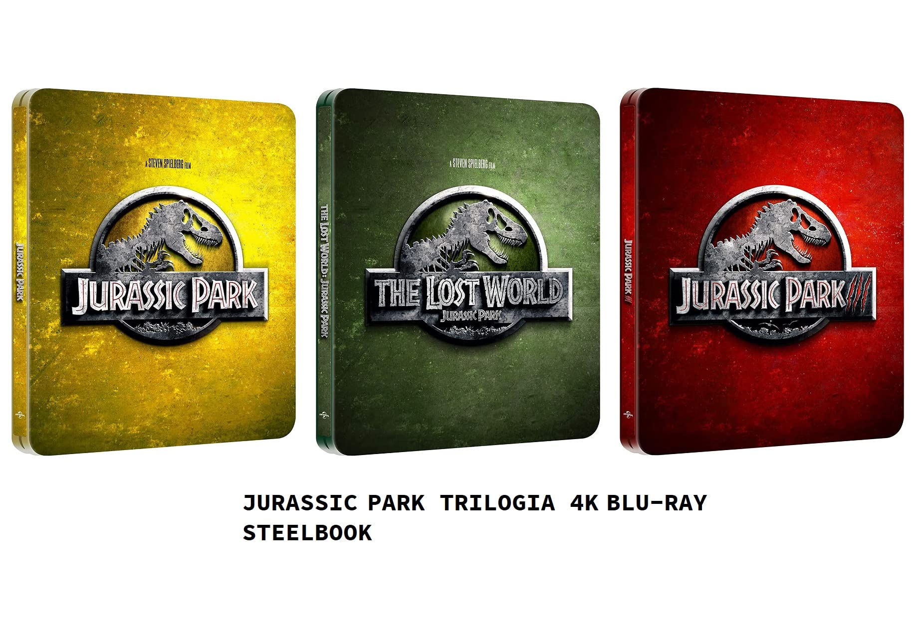 JURASSIC PARK TRILOGY 1 2 3 Lost World (Blu-ray Steelbook) dvd