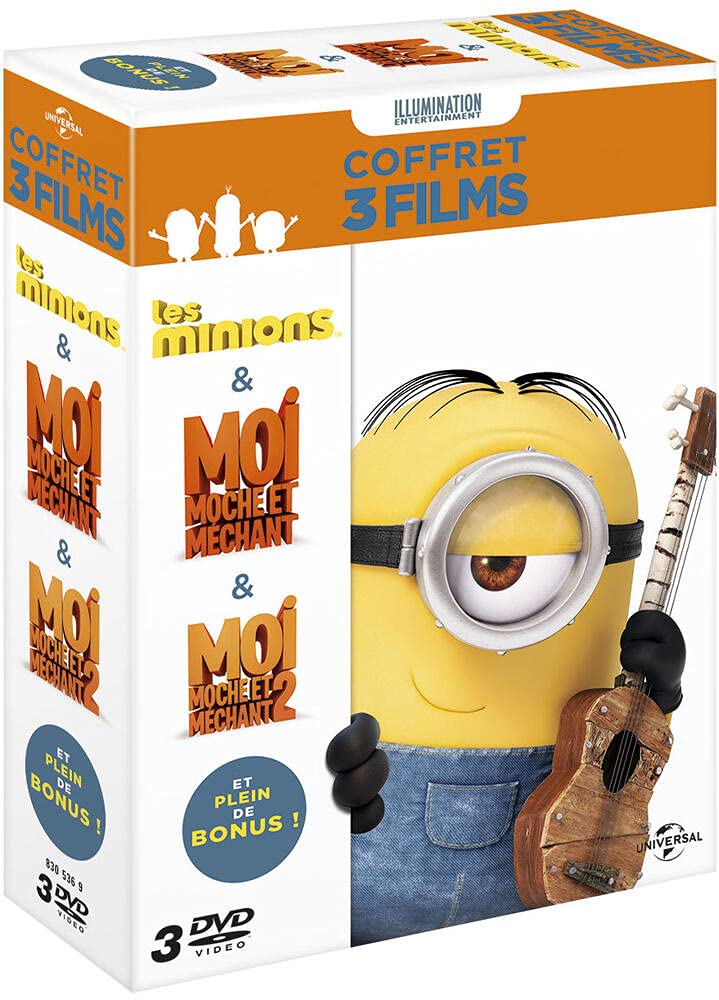 Coffret minions : minions ; moi, moche et méchant 1 ; moi, moche et méchant 2 Films