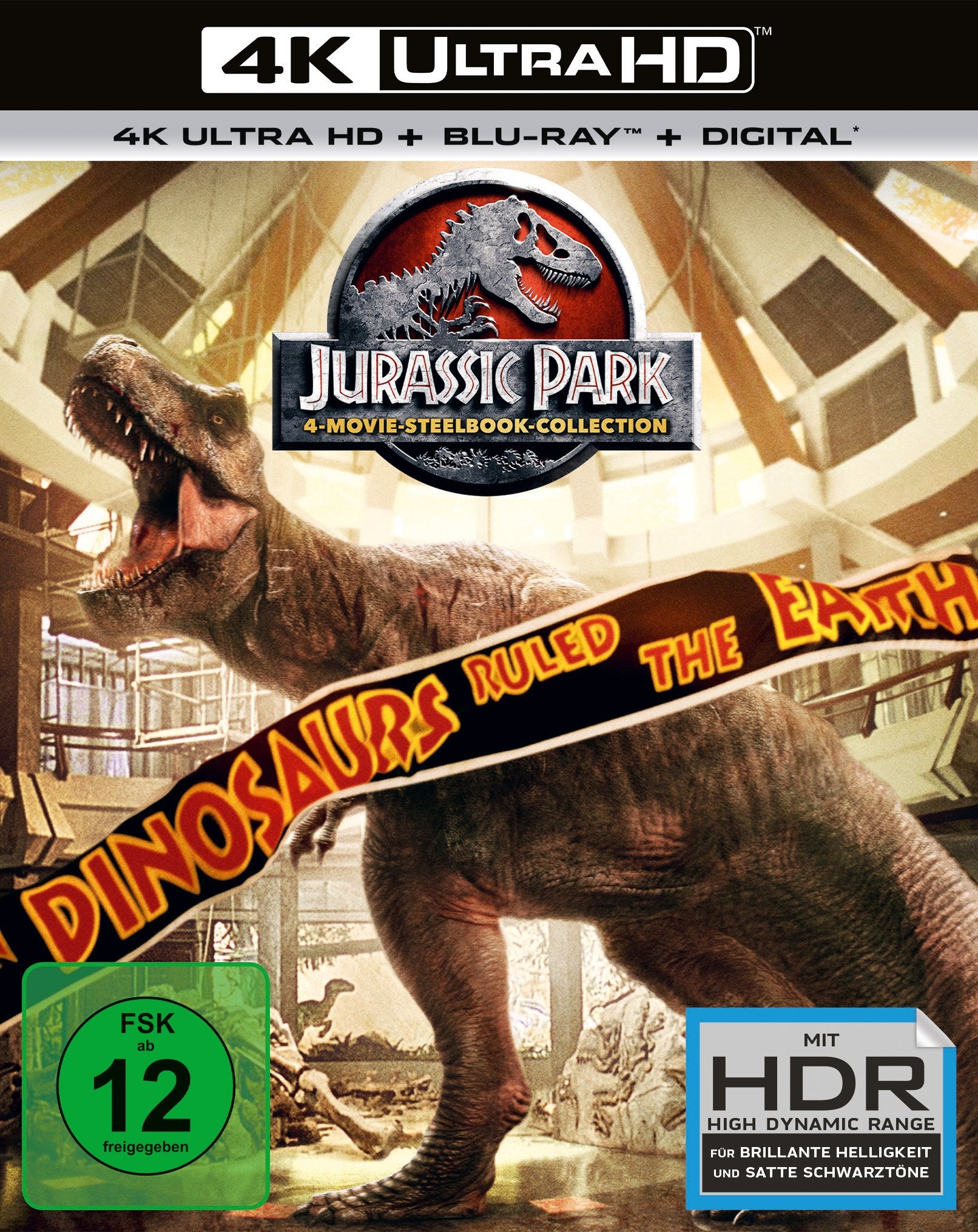 Jurassic Park 1-3 + Jurassic World - 4 Movie limited UHD Steelbook Collection Movies