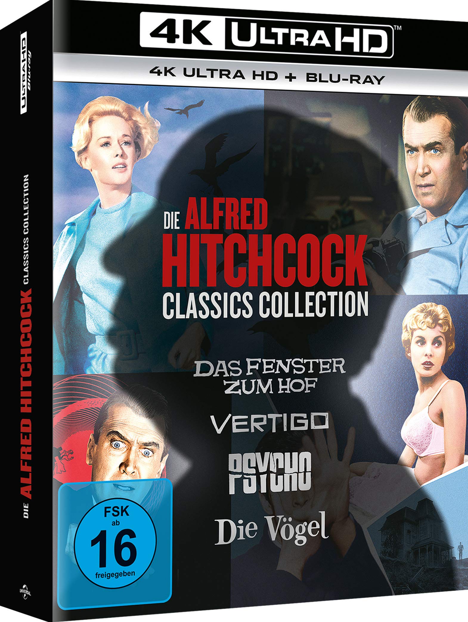 Alfred Hitchcock Collection - Das Fenster zum Hof + Vertigo + Psycho + Die Vögel (exklusiv bei Amazon.de) Movies