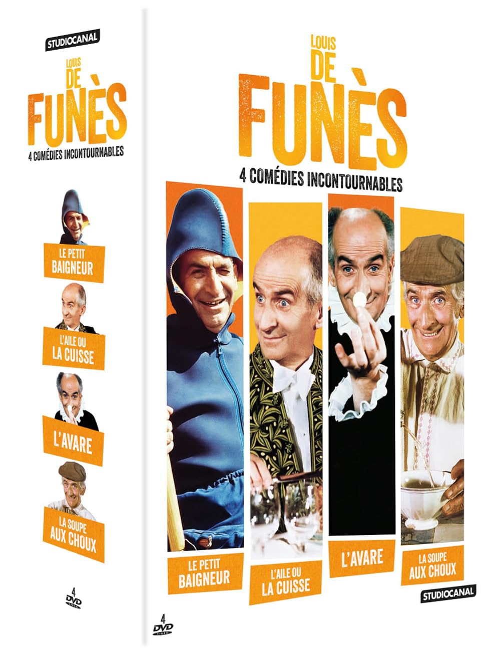 Louis de Funès-4 comédies incontournables : La Soupe aux Choux + L'Aile ou la Cuisse + L'Avare + Le Petit baigneur Movies