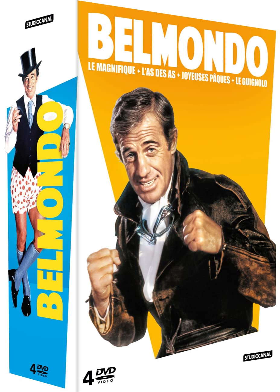 Belmondo-Coffret : Le Magnifique + L'As des as + Joyeuses Pâques + Le Guignolo dvd