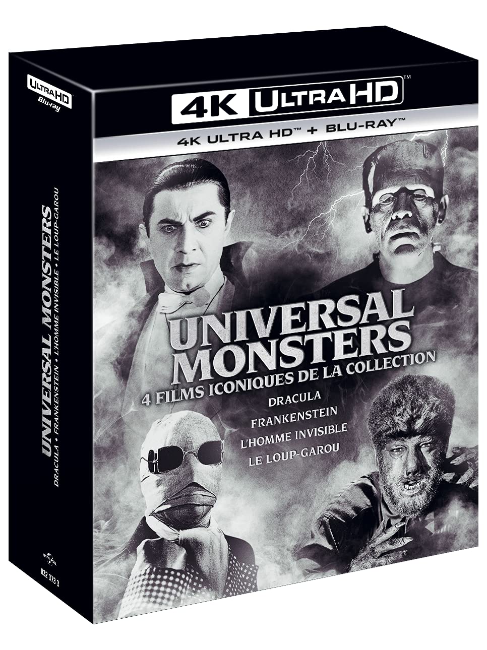Coffret Monstres : Dracula + l'homme Invisible + Frankenstein + Le Loup-Garou dvd