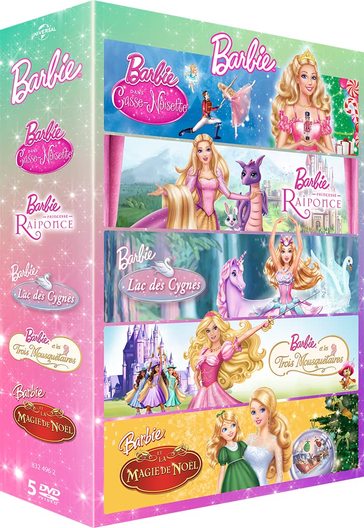 Barbie - Coffret : Casse-Noisette + Raiponce + Le Lac des cygnes + Les Trois Mousquetaires + La Magie de Noël dvd