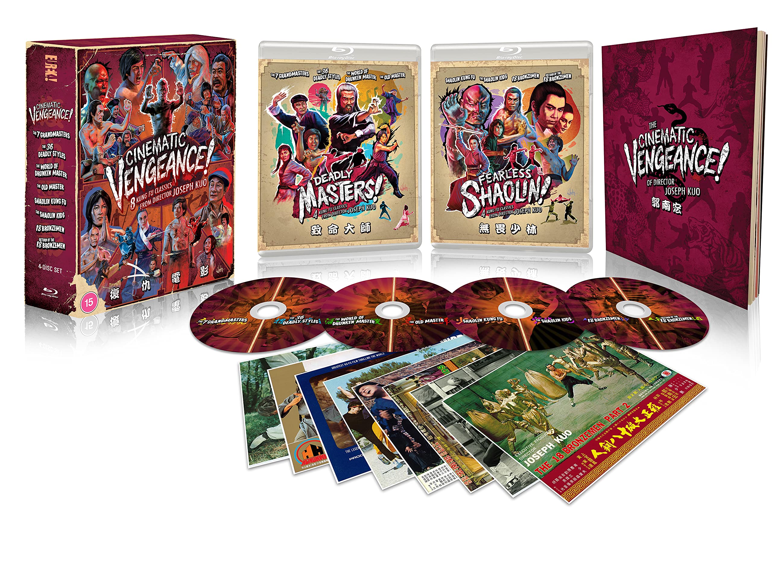 CINEMATIC VENGEANCE! 8 Kung Fu Classics From Director Joseph Kuo (Eureka Classics) Limited Edition 4-Disc Blu-ray Set Films