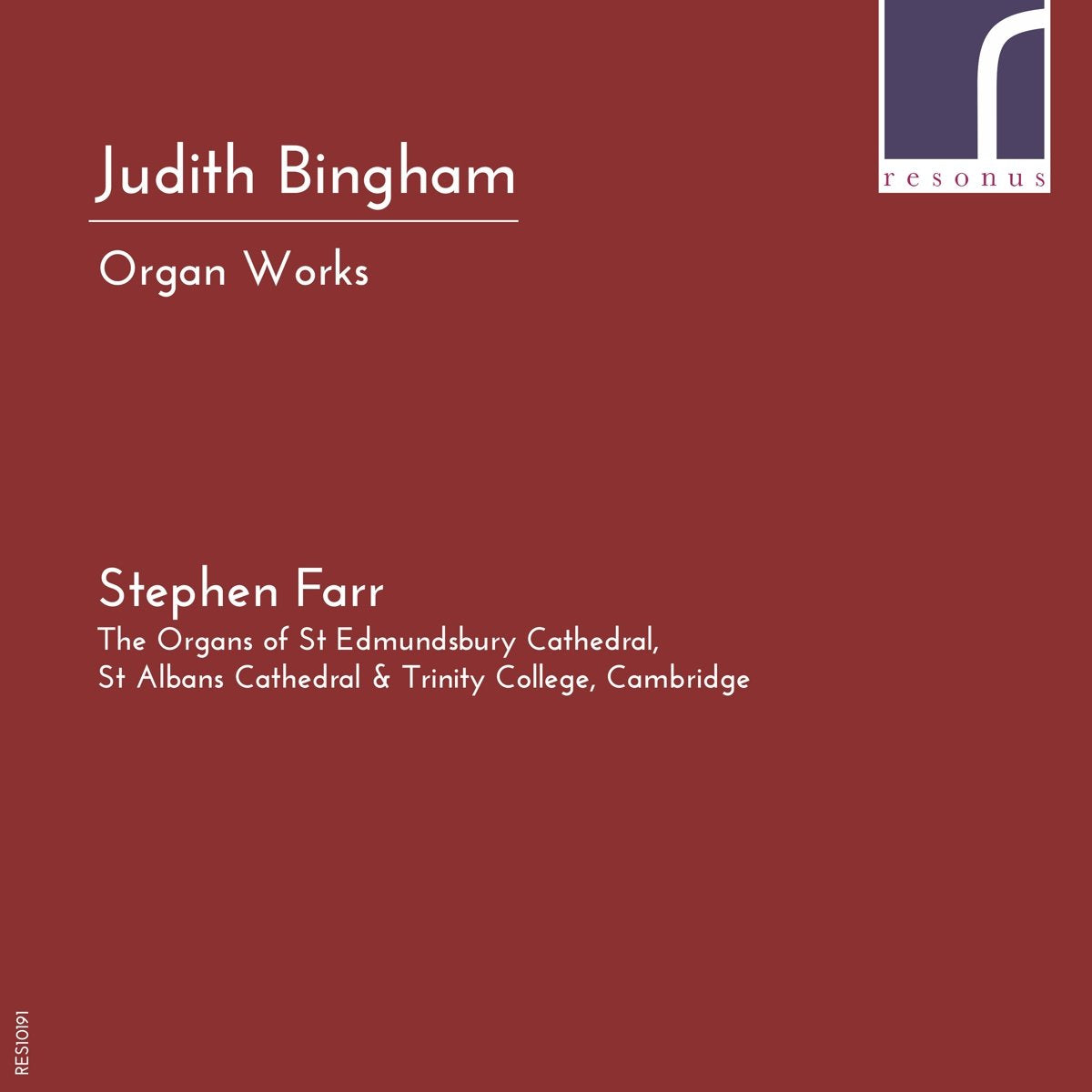 Judith Bingham : Oeuvres pour Orgue. Farr. cd