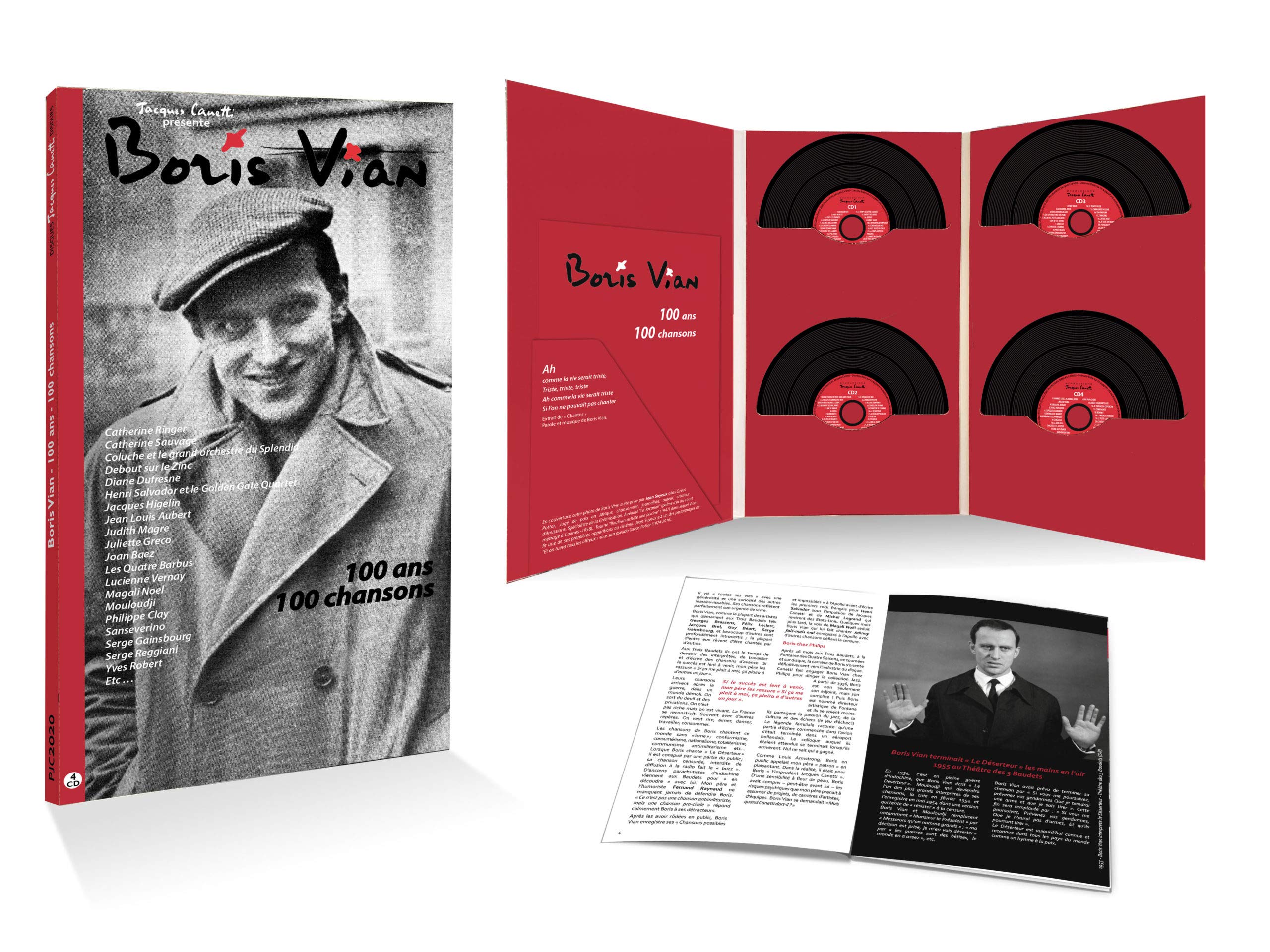Boris Vian : 100 ans 100 chansons (4 CD + Livret) Music