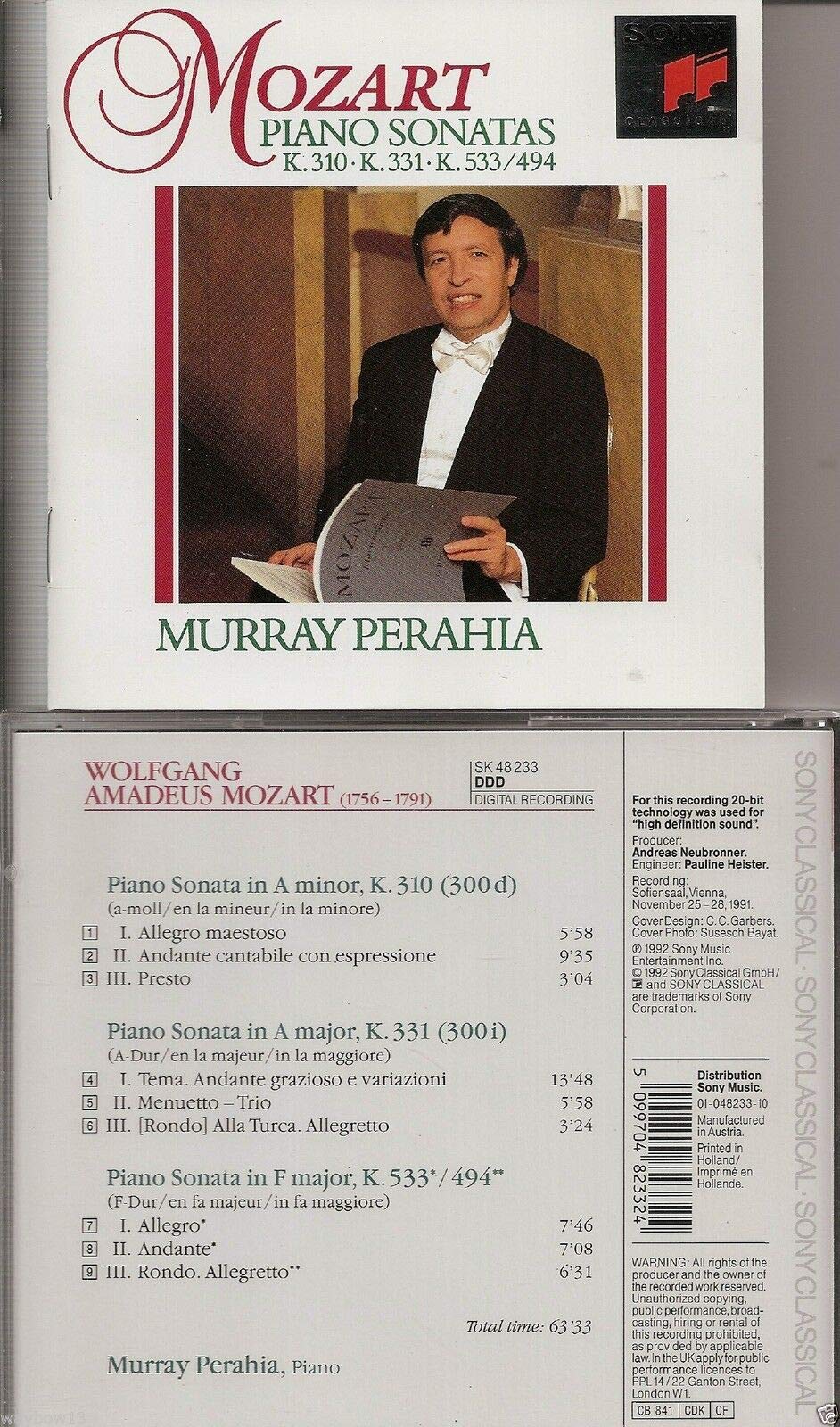 Klaviersonaten 8, 11 und KV 533 Classical
