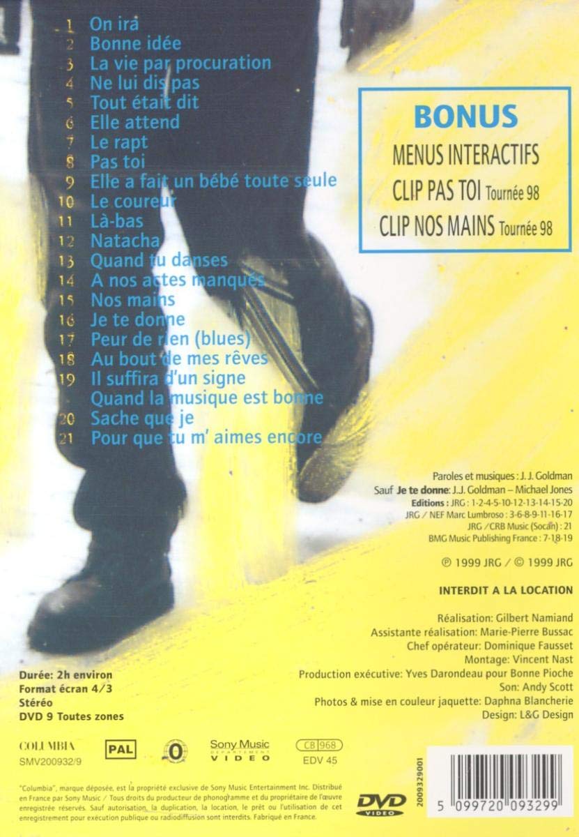 Jean-Jacques Goldman - Tournee '98 en Passant Films