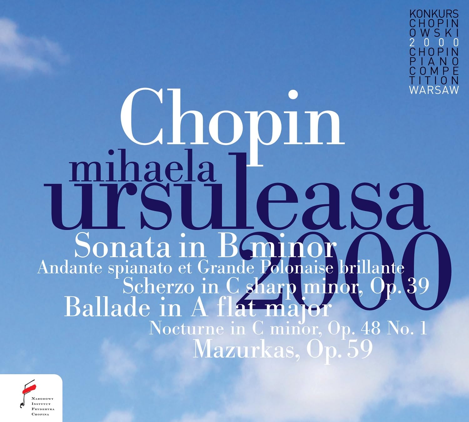 Concours Chopin 2000/Sonata/Études/Nocturne/Mazurkas cd
