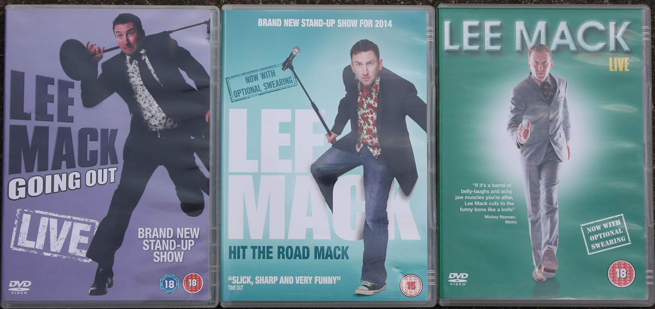 LEE MACK STAND-UP COMEDY COLLECTION 3 DVD's: LIVE / GOING OUT LIVE / HIT THE ROAD MACK Films
