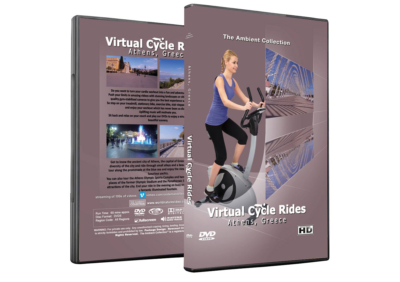 Virtuelle Fahrradtouren DVD - Athen Griechenland - für Indoor Radfahren, Laufband und Jogging Workouts Movies