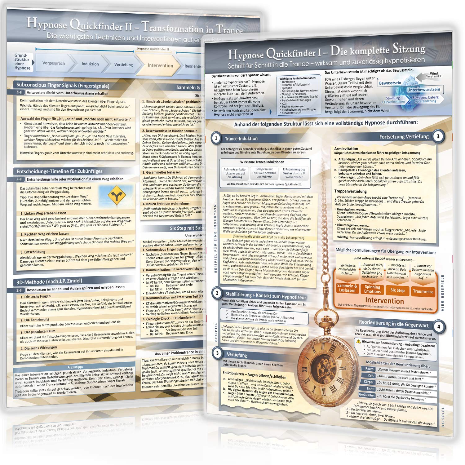 Hypnose Quickfinder - Duo-Set Teil 1&2 (2024) – Die komplette Sitzung, die wichtigsten Interventionen & Techniken - Schritt-für-Schritt in ... zuverlässig hypnotisieren (DINA4, laminiert) book