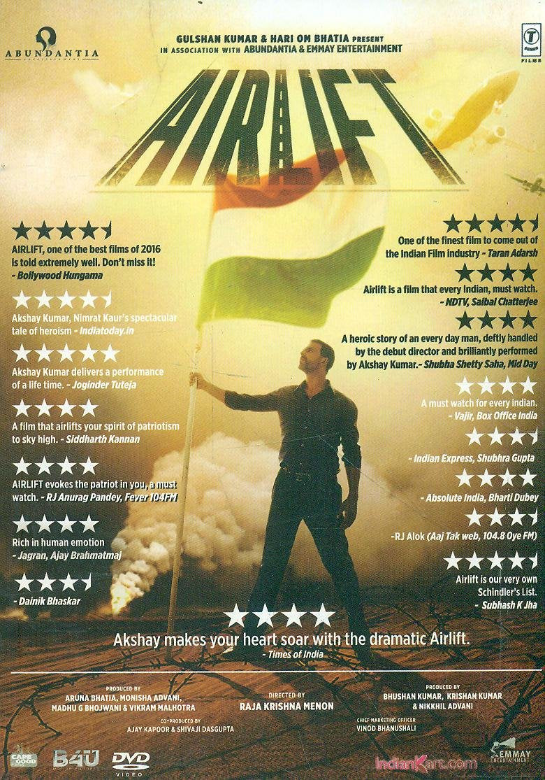 AIRLIFT NEW BOLLYWOOD MOVIE DVD Films