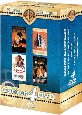 Coffret Grands classiques 4 DVD : Autant en emporte le vent / Le Docteur Jivago / Ben-Hur / Casablanca Movies