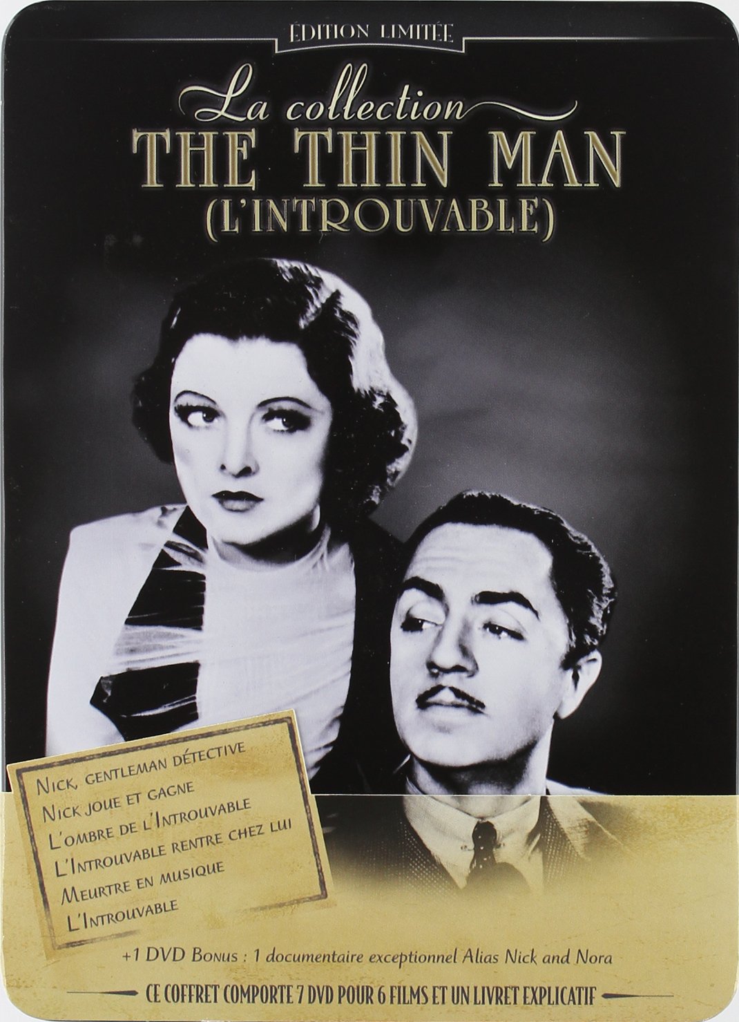 La Collection The Thin Man - Coffret métal 7 DVD : Nick joue et gagne / L'Ombre de l'Introuvable / Nick, gentleman détective / L'Introuvable rentre ... en musique / Thin Man Disque / DVD Bonus Movies