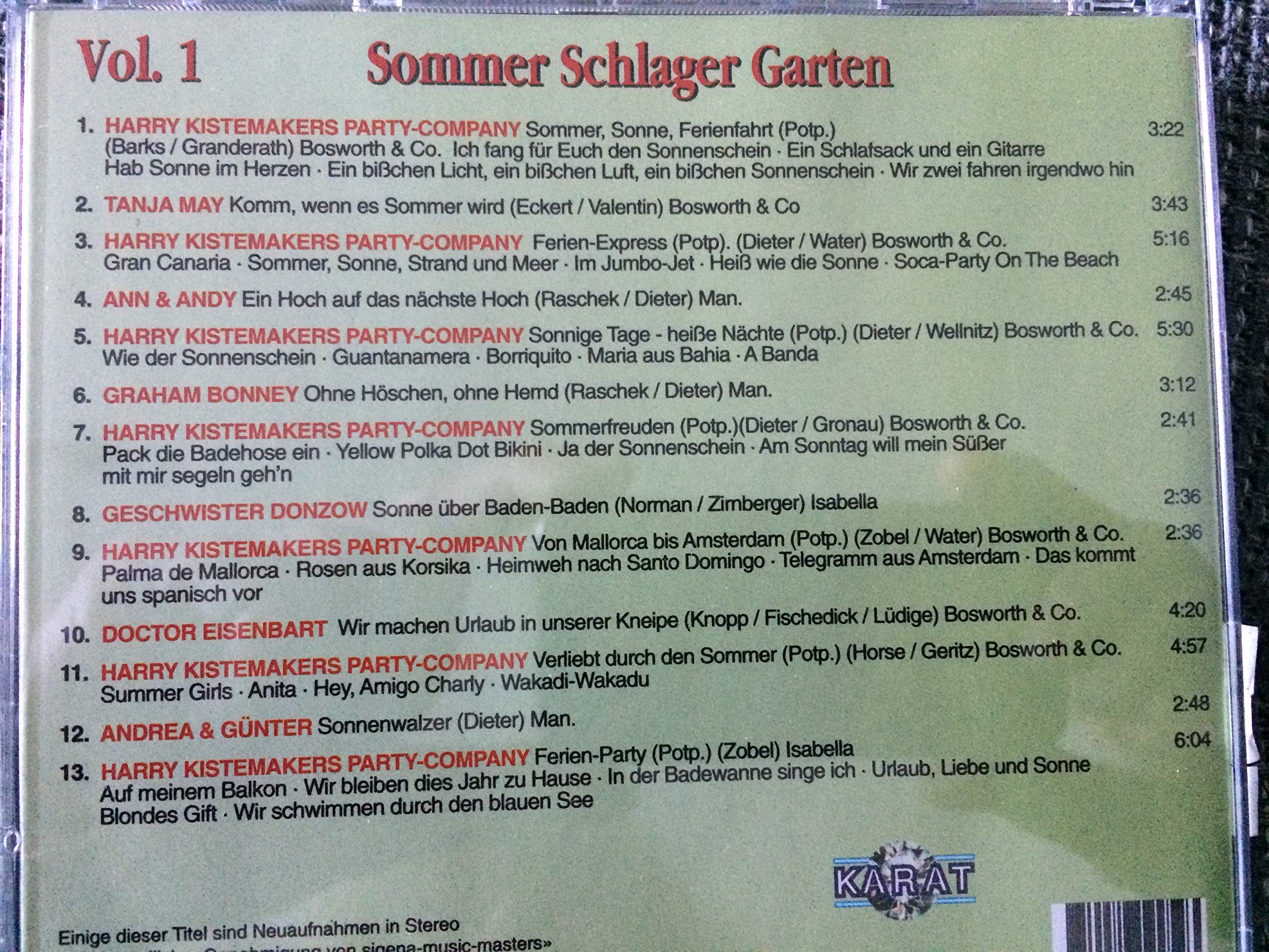 Product Image: Sommer Schlager Garten, CD 1