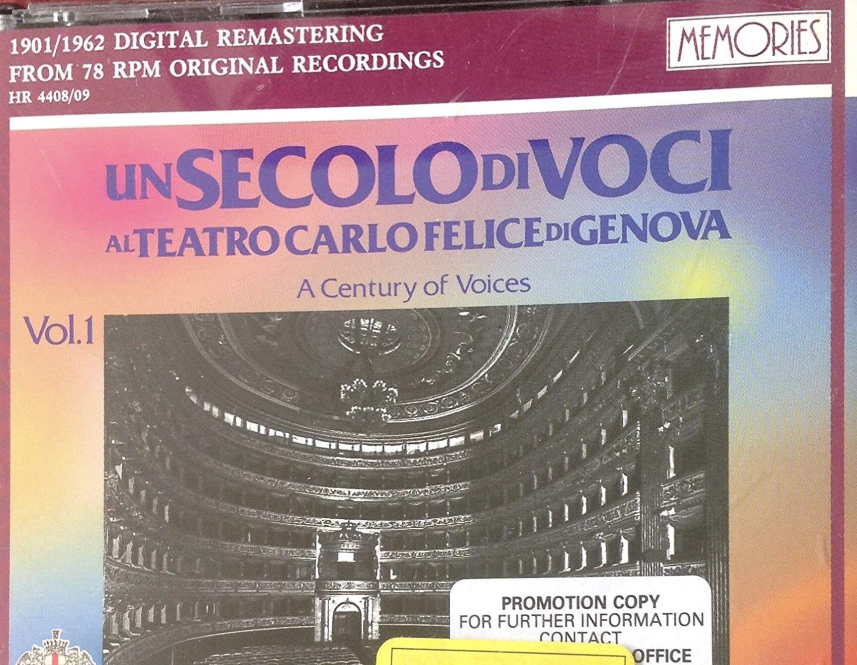 Un Secolo di Voci al Teatro Carlo Felice di Genova Vol. 1 Classical