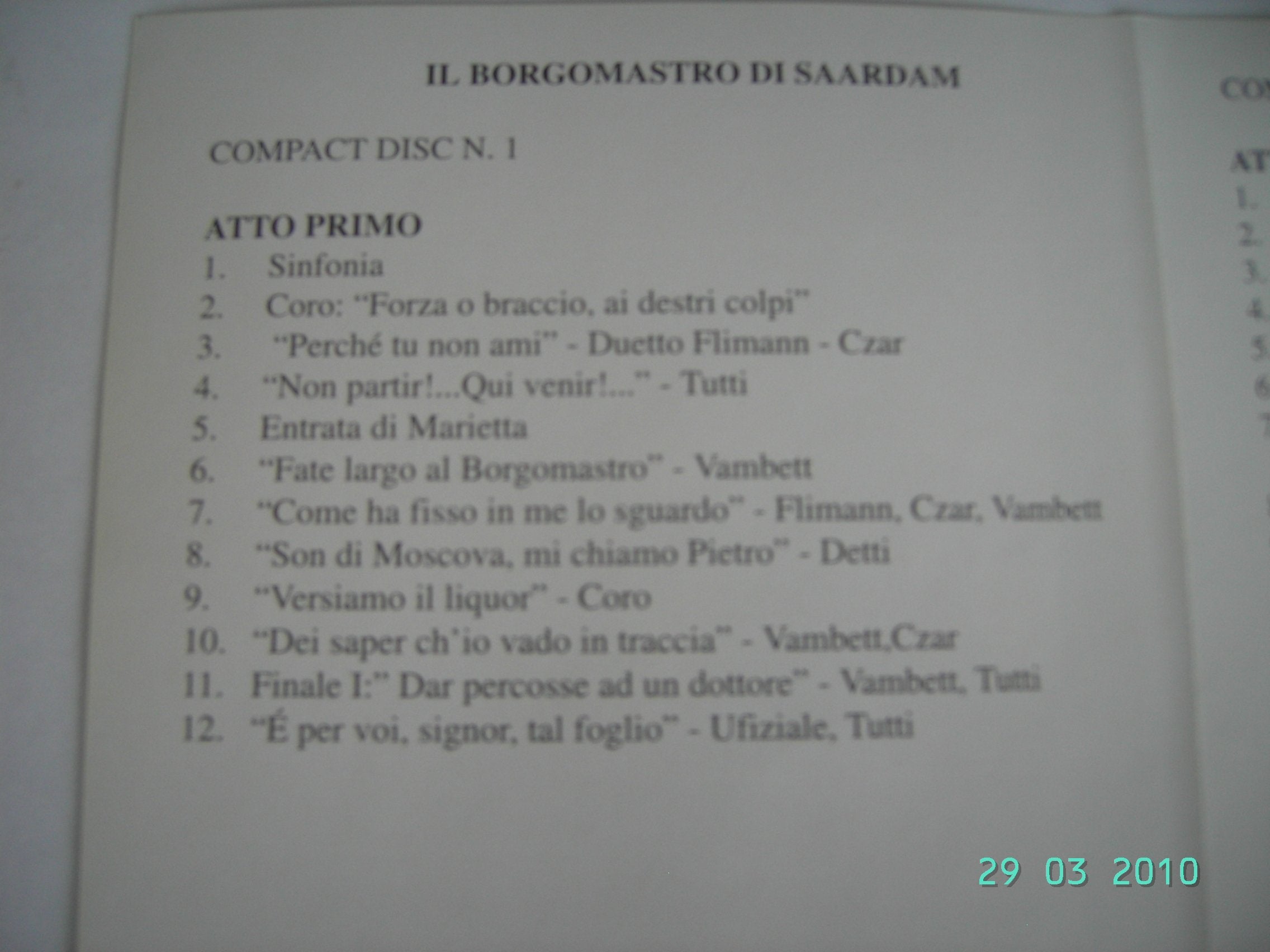 Pantheon : Il Borgomastro di Saardam ( Doppel-CD) Music