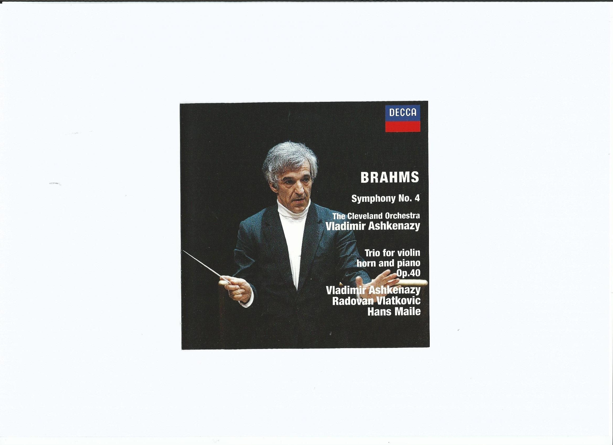 Brahms: Symphony No. 4 / Trio for violin, horn and piano op.40 Music