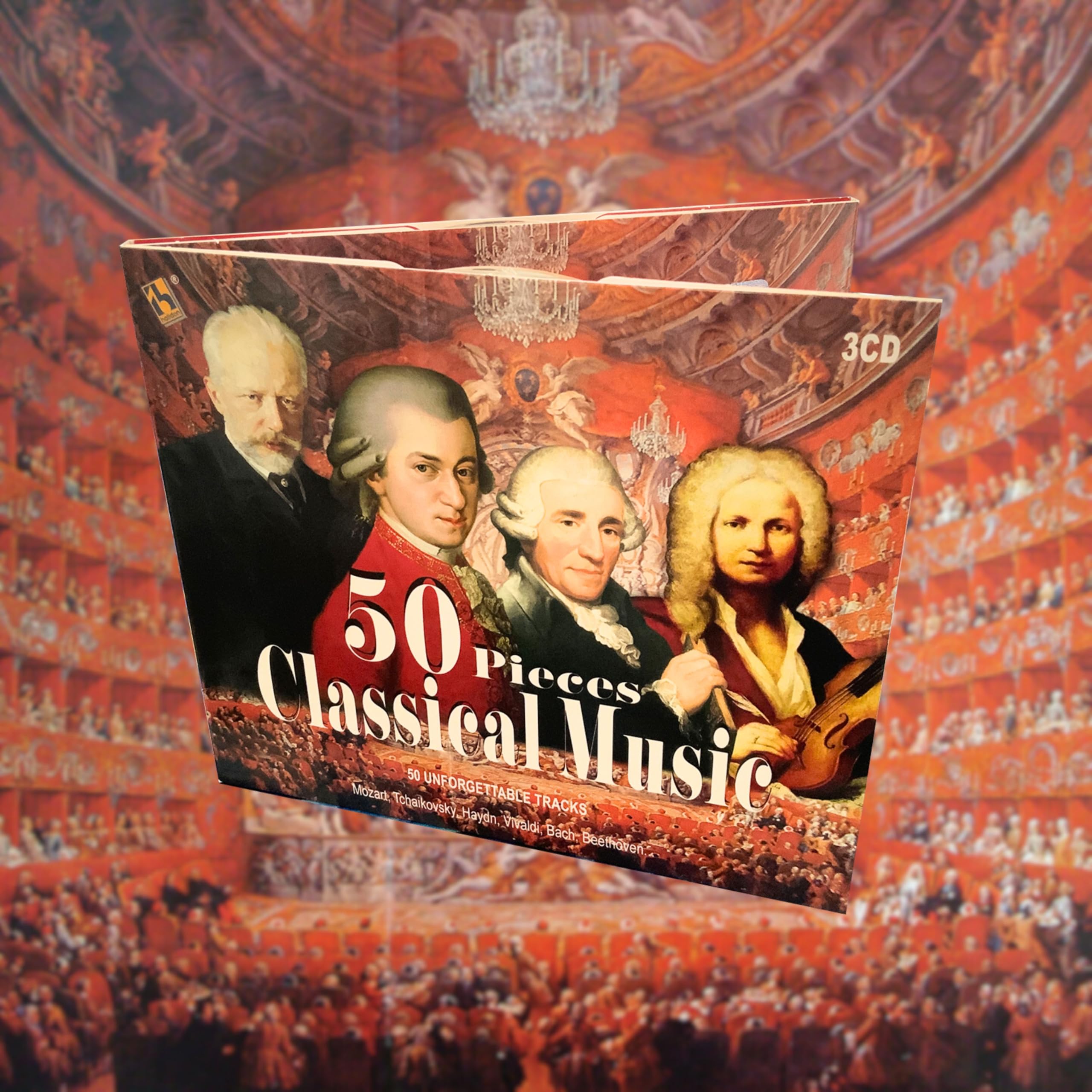 3CD 50 Stücke Klassische Musik, Beethoven, Vivaldi, Mozart, Nocturnes, Klaviersonate, Symphonie, Il Barbiere Di Siviglia, Four Season Music
