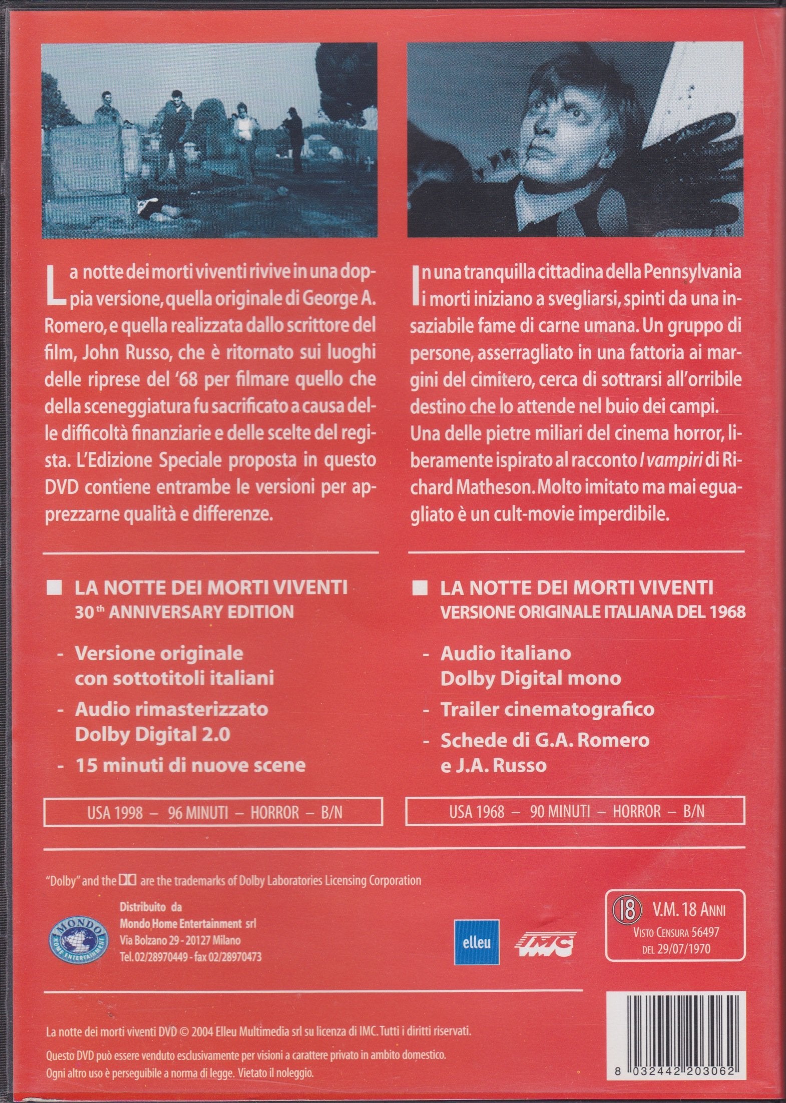 la notte dei morti viventi dvd Italian Import Films