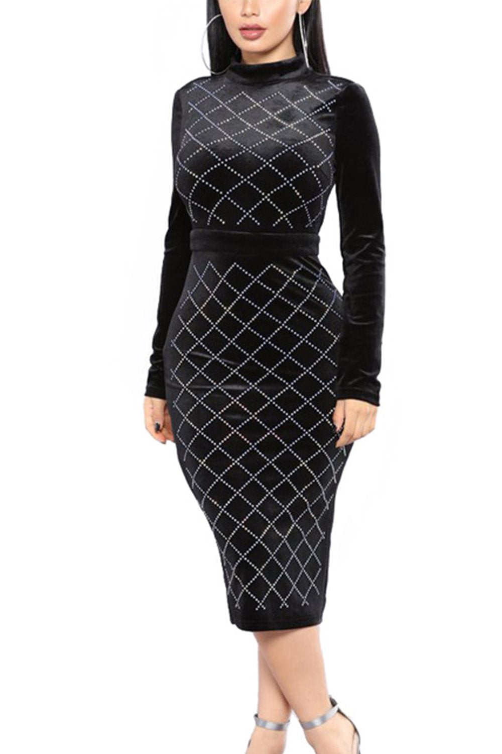 Vemubapis - Robe - Manches Longues - Femme noir Large cd