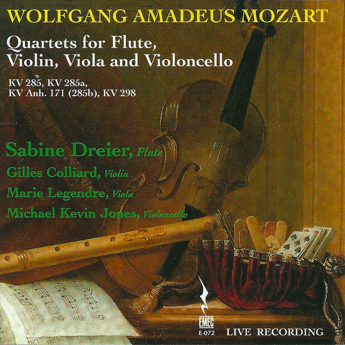 Wolfgang Amadeus Mozart: Quartets for Flute, Violin, Viola and Violoncello Classical