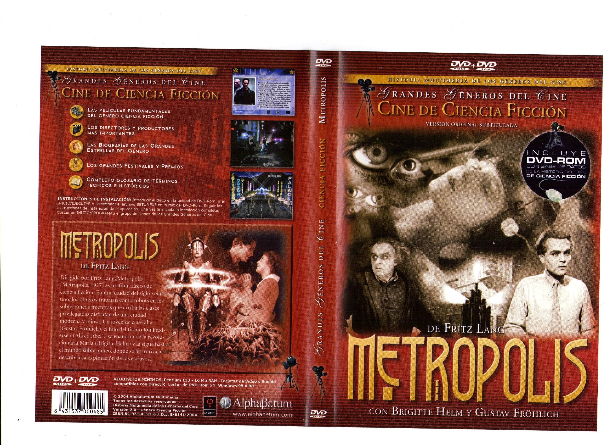 Metropolis - Fritz Lang - DVD video + DVD Rom - Silent - Subtitles: English, Spanish. Films