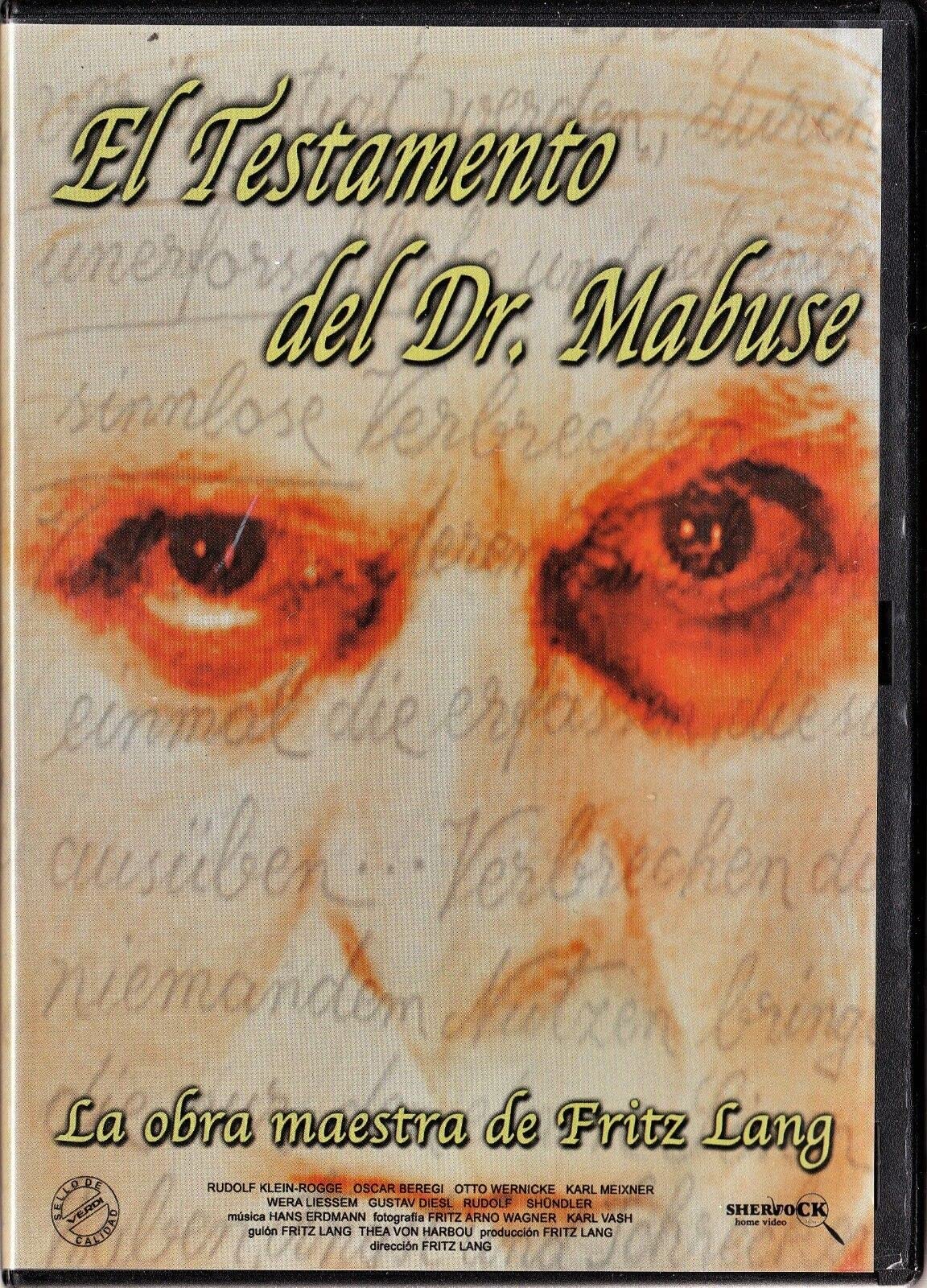 EL TESTAMENTO DEL DR. MABUSE MOVIE (PAL/REGION 0) Films