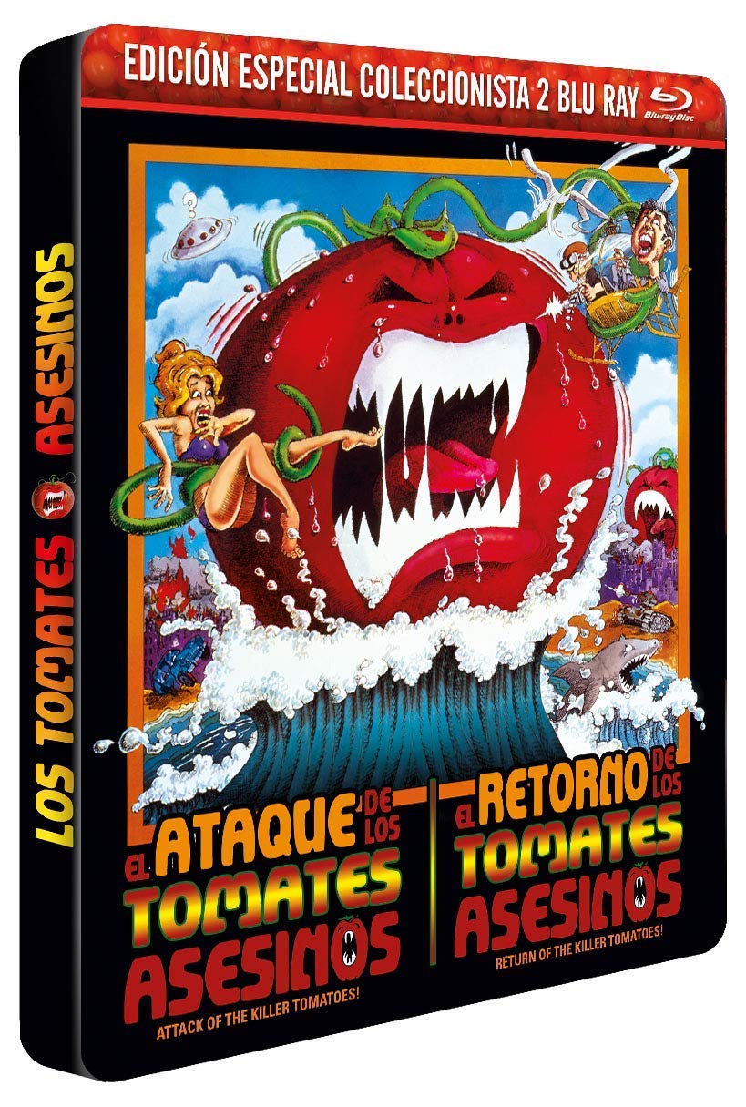 Ataque 1978 Attack El Retorno de Los Tomates Asesinos 1988 Return of The Killer Tomatoes BD en Ed. Metálica Colecc. Limitada y Numerada Movies